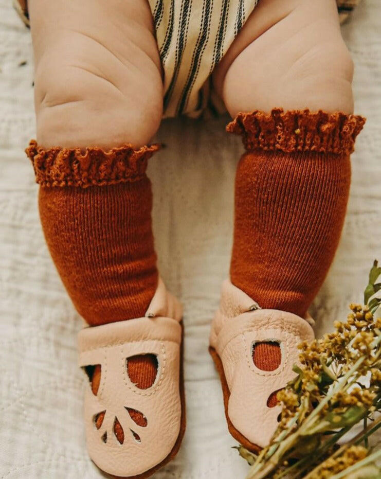 Sugar Almond Lace Top Knee Highs Socks Little Stocking Co