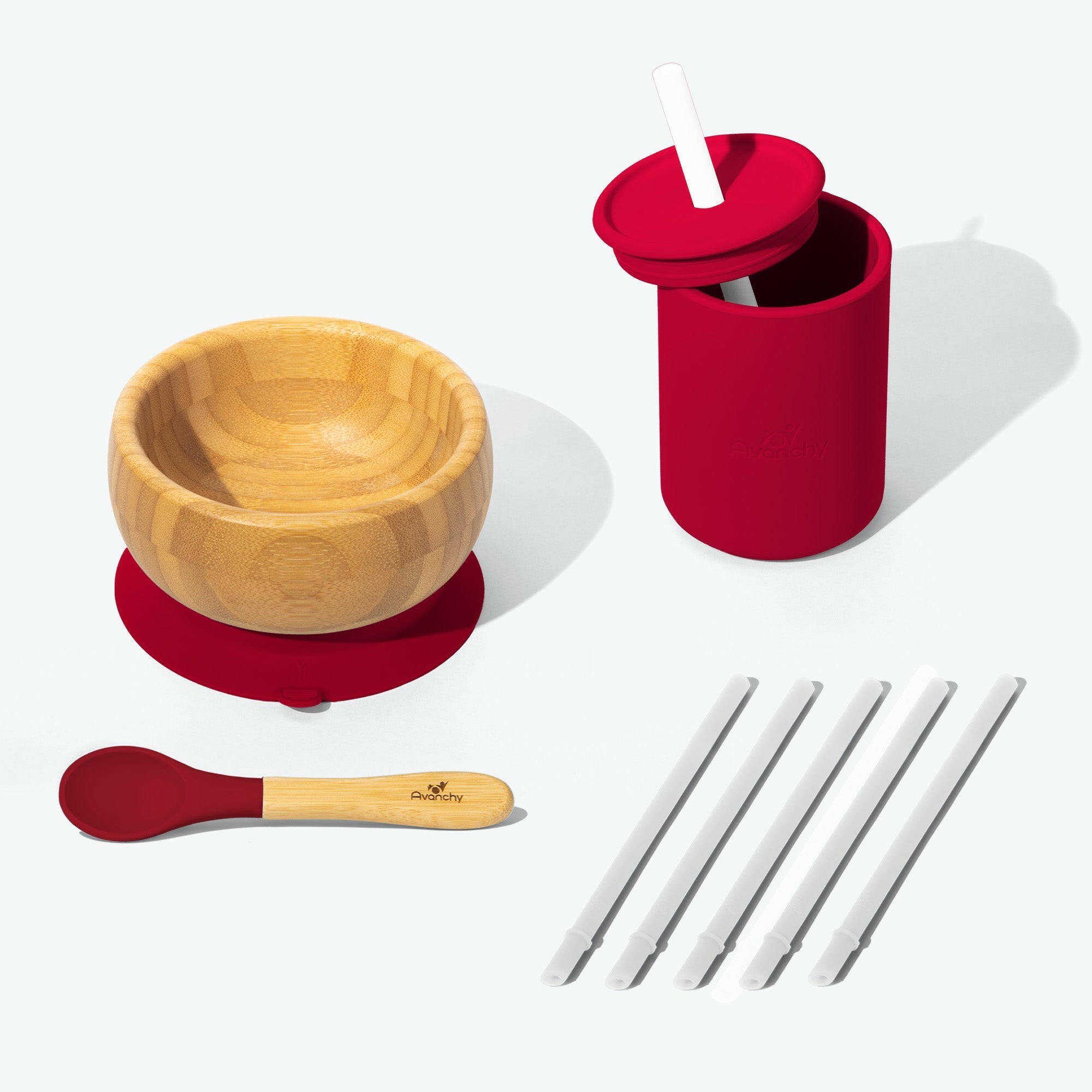 Avanchy Mealtime Magic Set Baby Feeding Avanchy Sustainable Baby Dishware Magenta