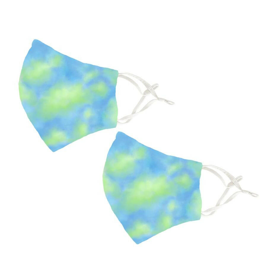 Green Tie Dye Adult Face Mask 2 Pack Set Mask MON AMI