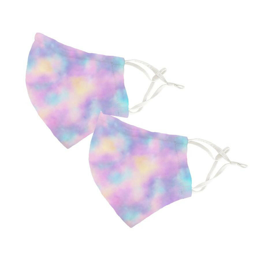 Rainbow Tie Dye Adult Face Cover 2 Pack Set Mask MON AMI