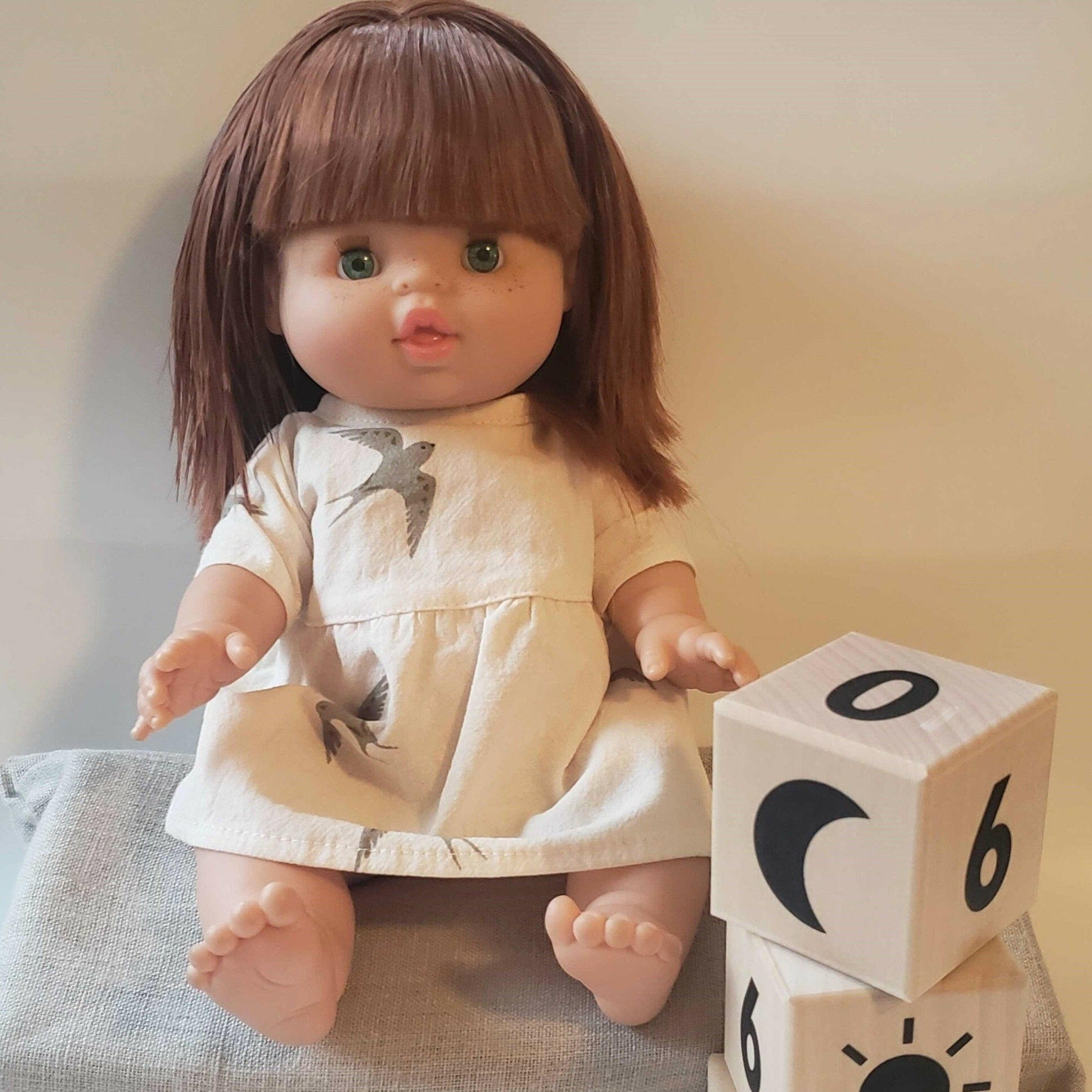 Minikane Faustine Organic Dress - Hirondelle Doll Clothing Minikane