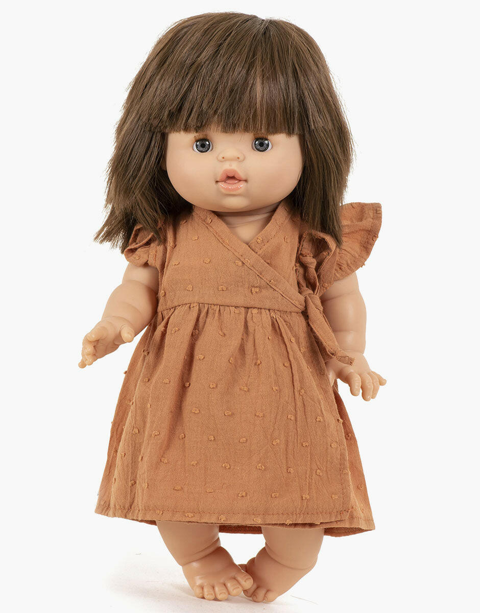 Minikane Doll Clothing Dress - Tie Front Brown Sugar Doll Clothing Minikane