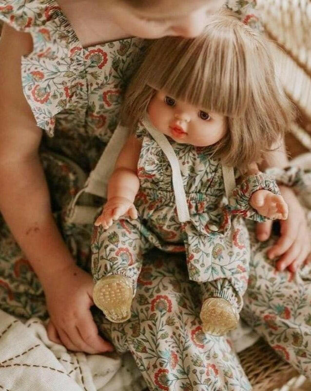 Minikane Doll & Me Outfits - Maya Cotton Jumpsuit Vine Flowers Doll Clothing Minikane