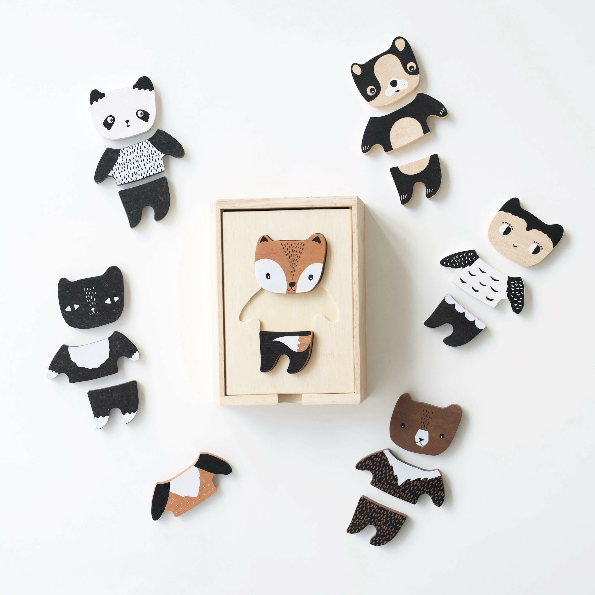 Mix & Match Animal Tiles Wooden Toys Wee Gallery