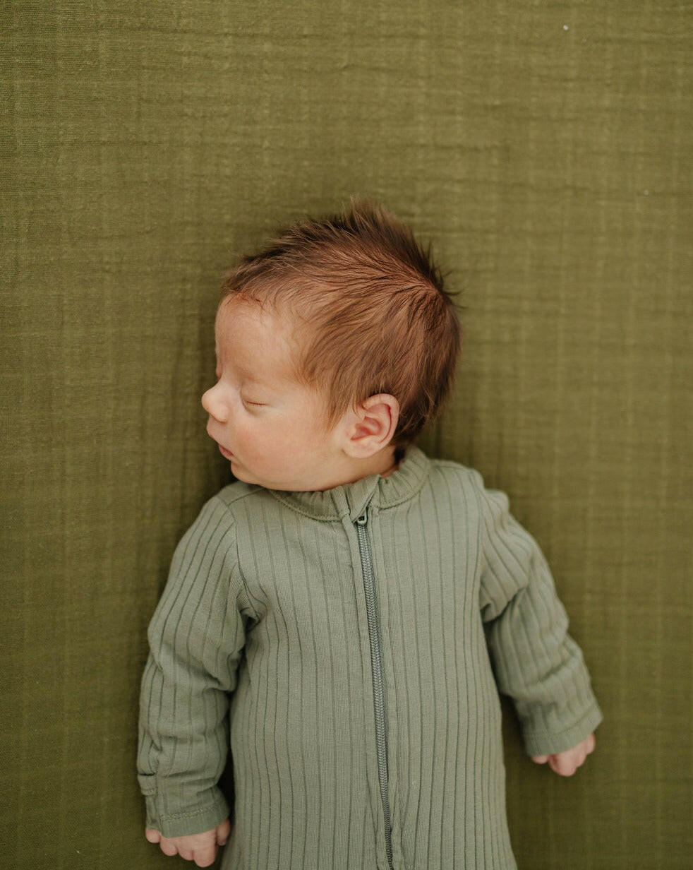Moss Green Crib Sheet Baby Essentials Clementine Kids