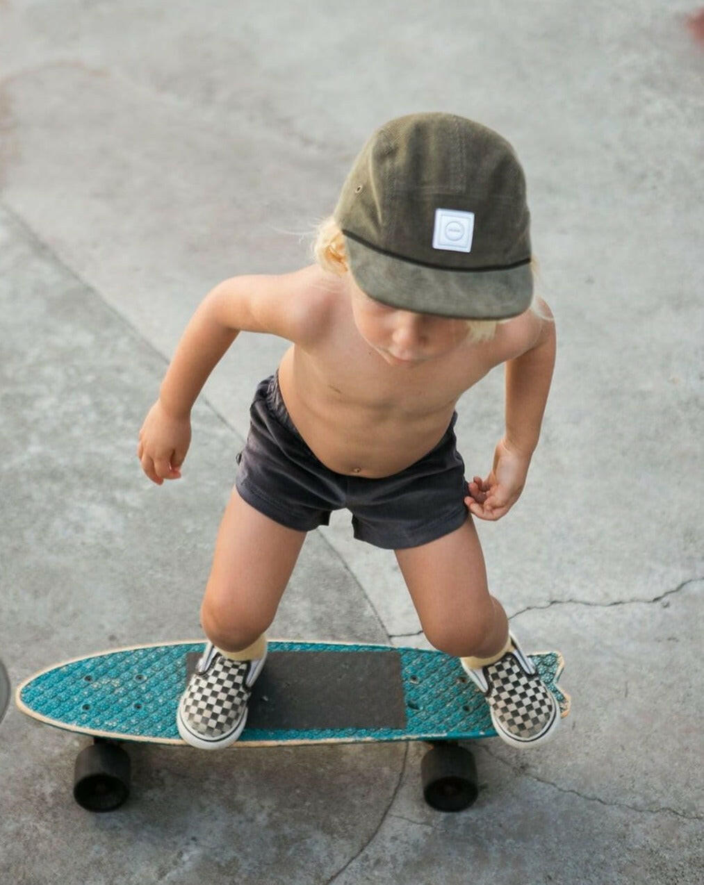 Waterproof Five-Panel Kids Hat - Moss Hats Rad River Co.
