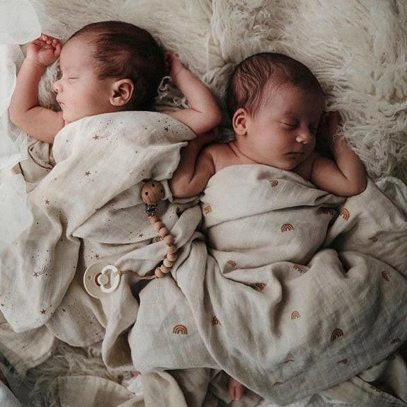 Muslin Swaddle Blanket Organic Cotton - Rainbows Baby Essentials Mushie