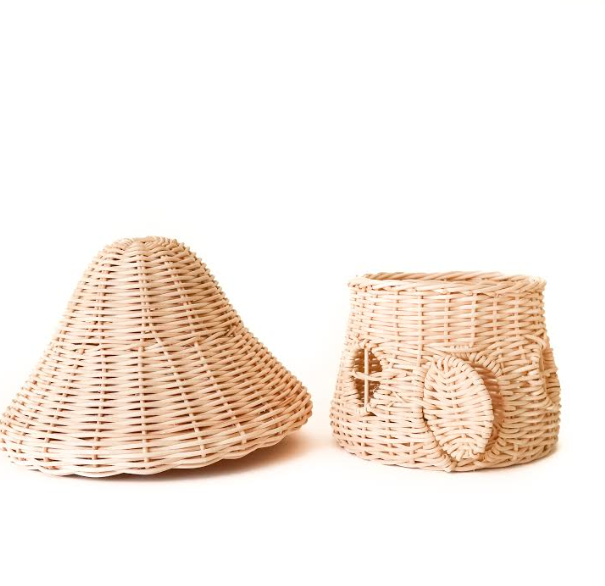 Mushroom House Rattan Toys Coconeh