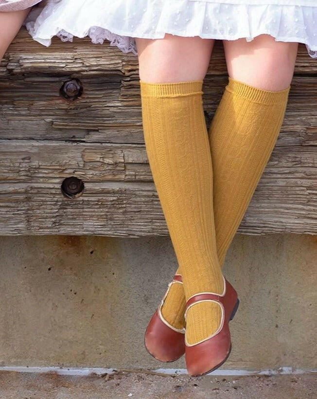 Mustard Knee High Socks Socks Little Stocking Co