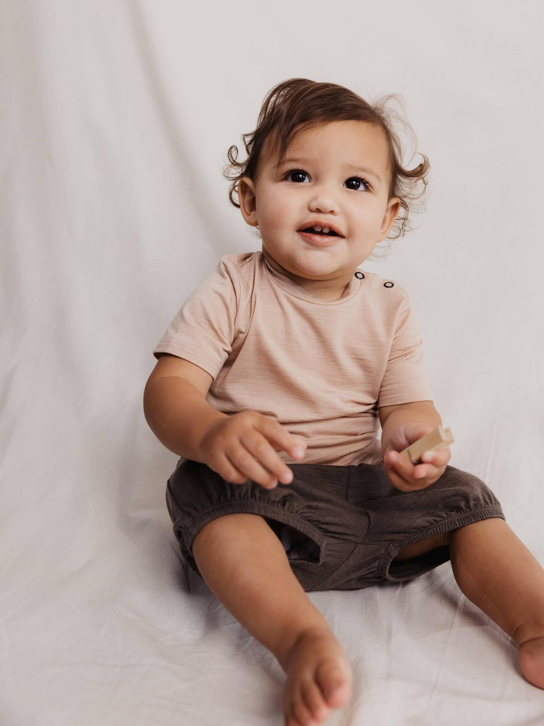 Baby Salus Tee Mushroom baby tops Nui Organics