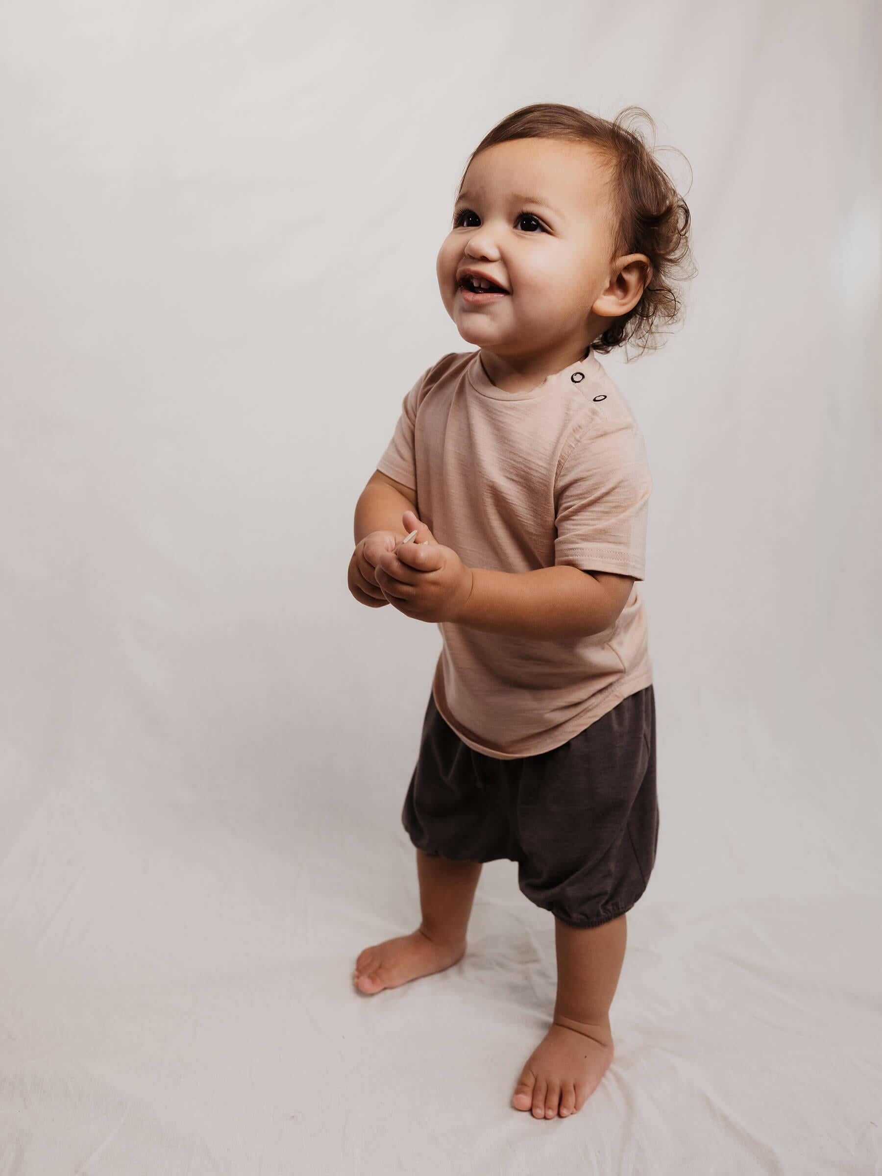 Baby Salus Tee Mushroom baby tops Nui Organics