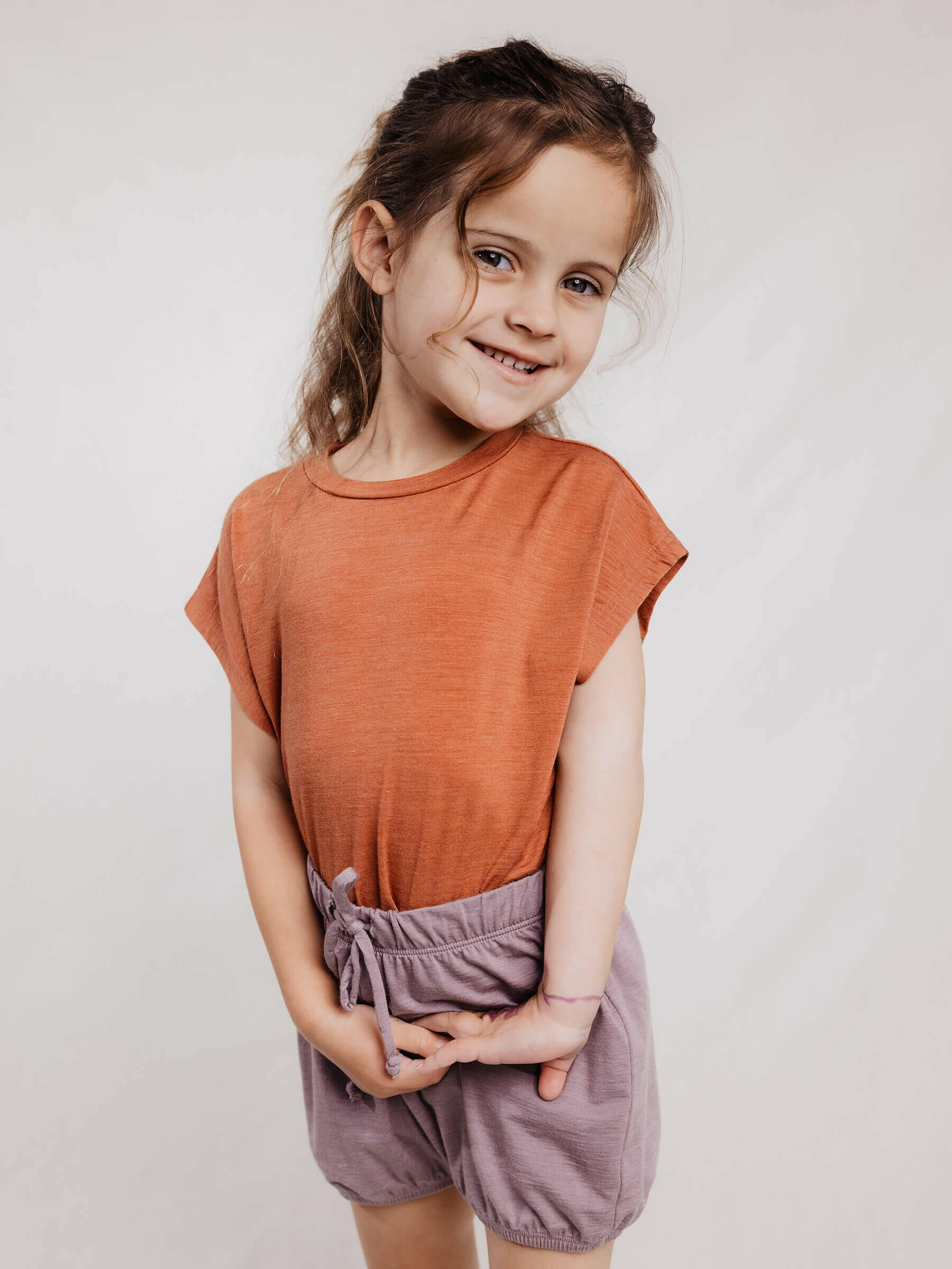 Child Lily Tee Salmon child tops Nui Organics