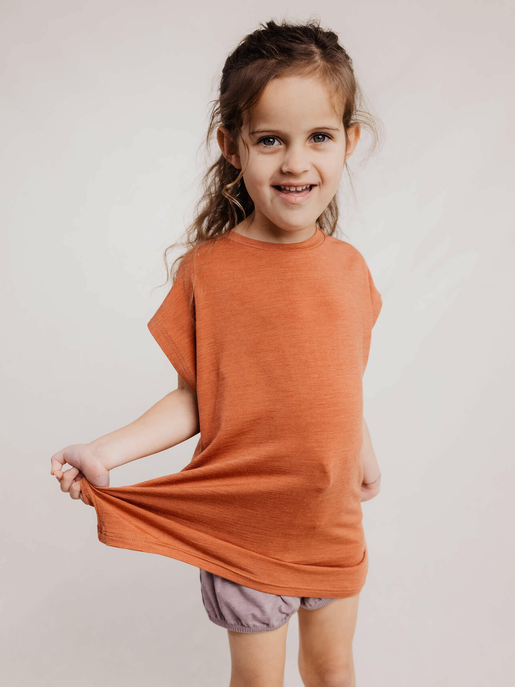 Child Lily Tee Salmon child tops Nui Organics