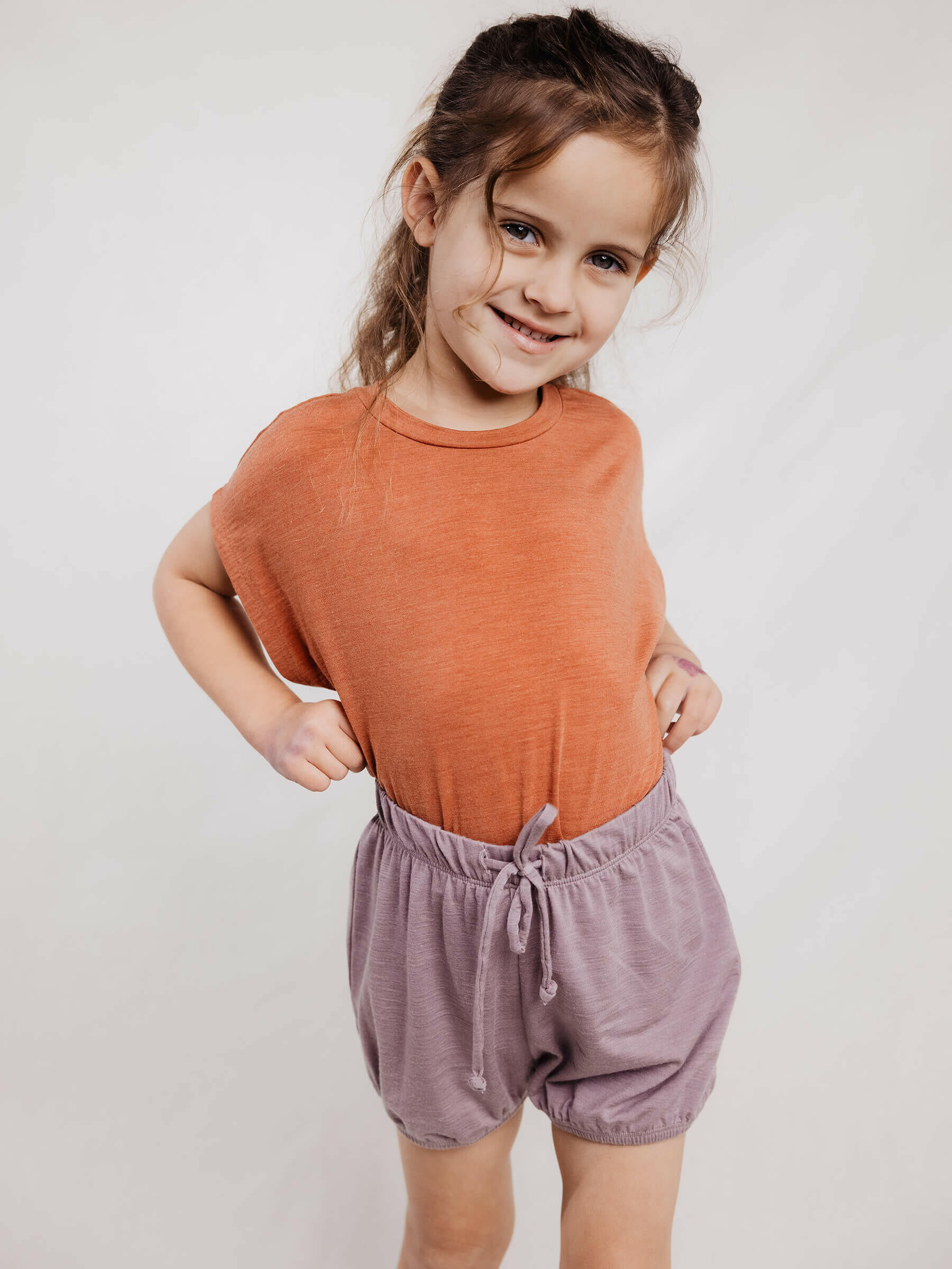 Child Lily Tee Salmon child tops Nui Organics