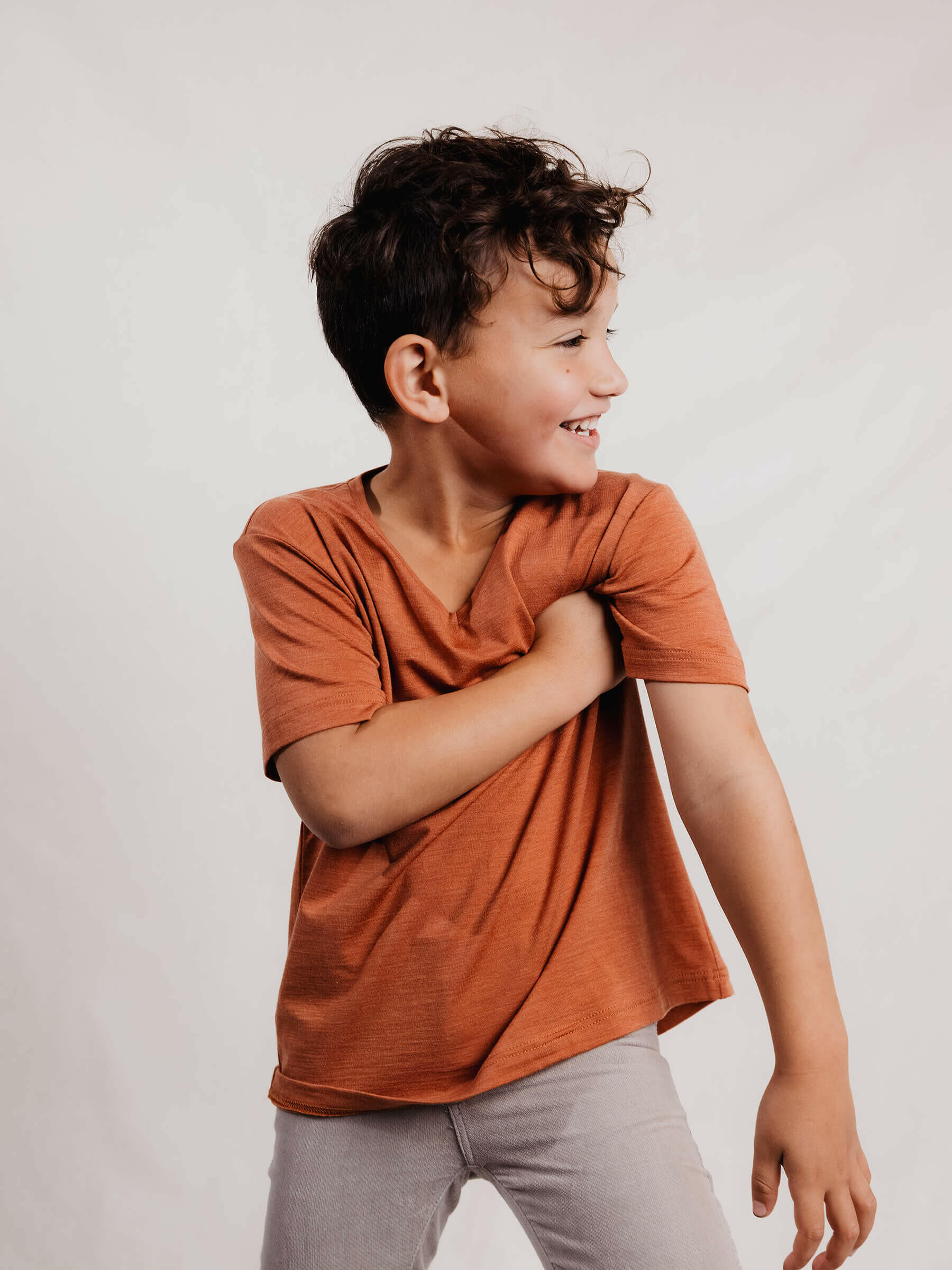 Child Plunge Tee Salmon child tops Nui Organics