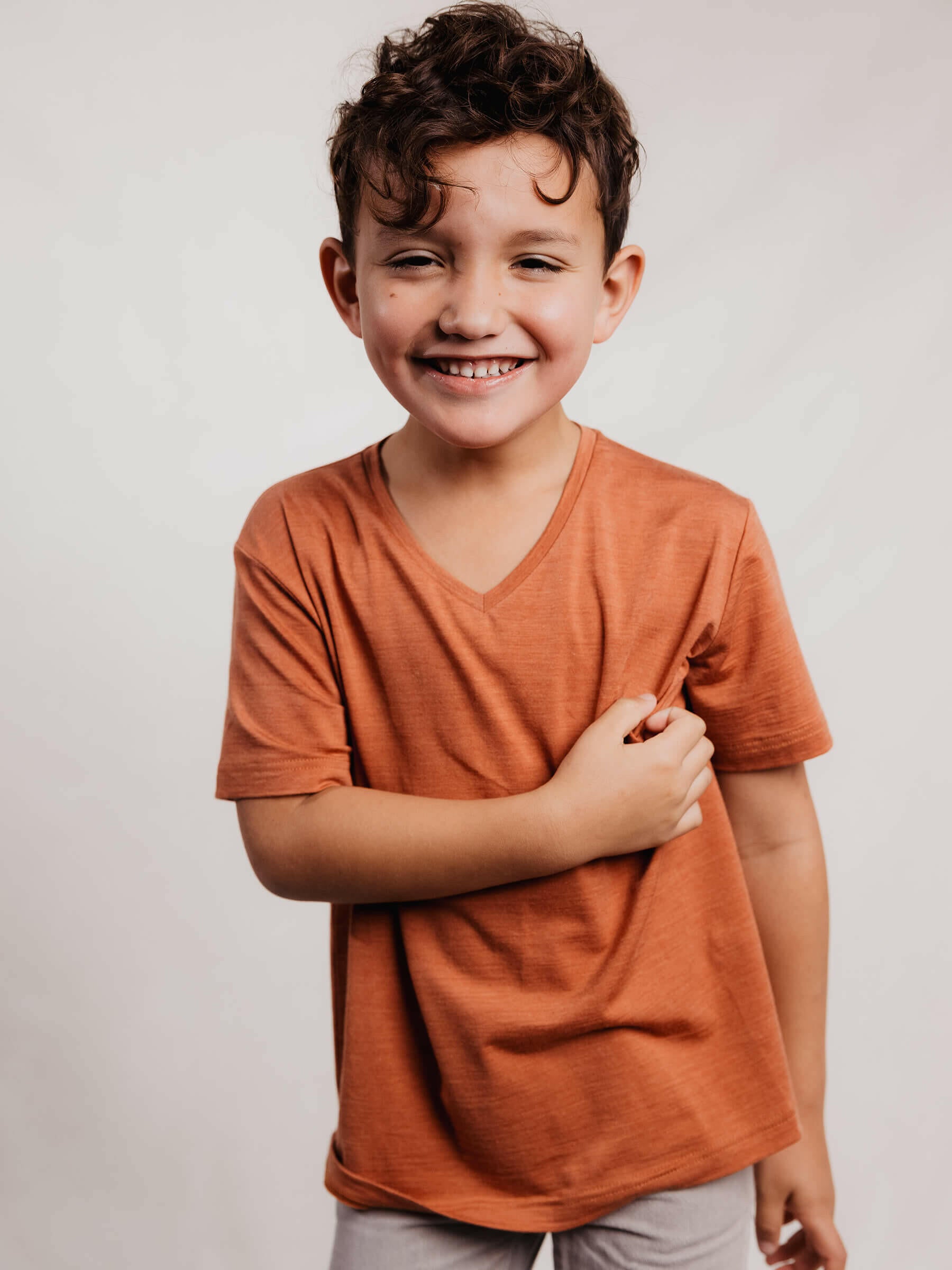 Child Plunge Tee Salmon child tops Nui Organics