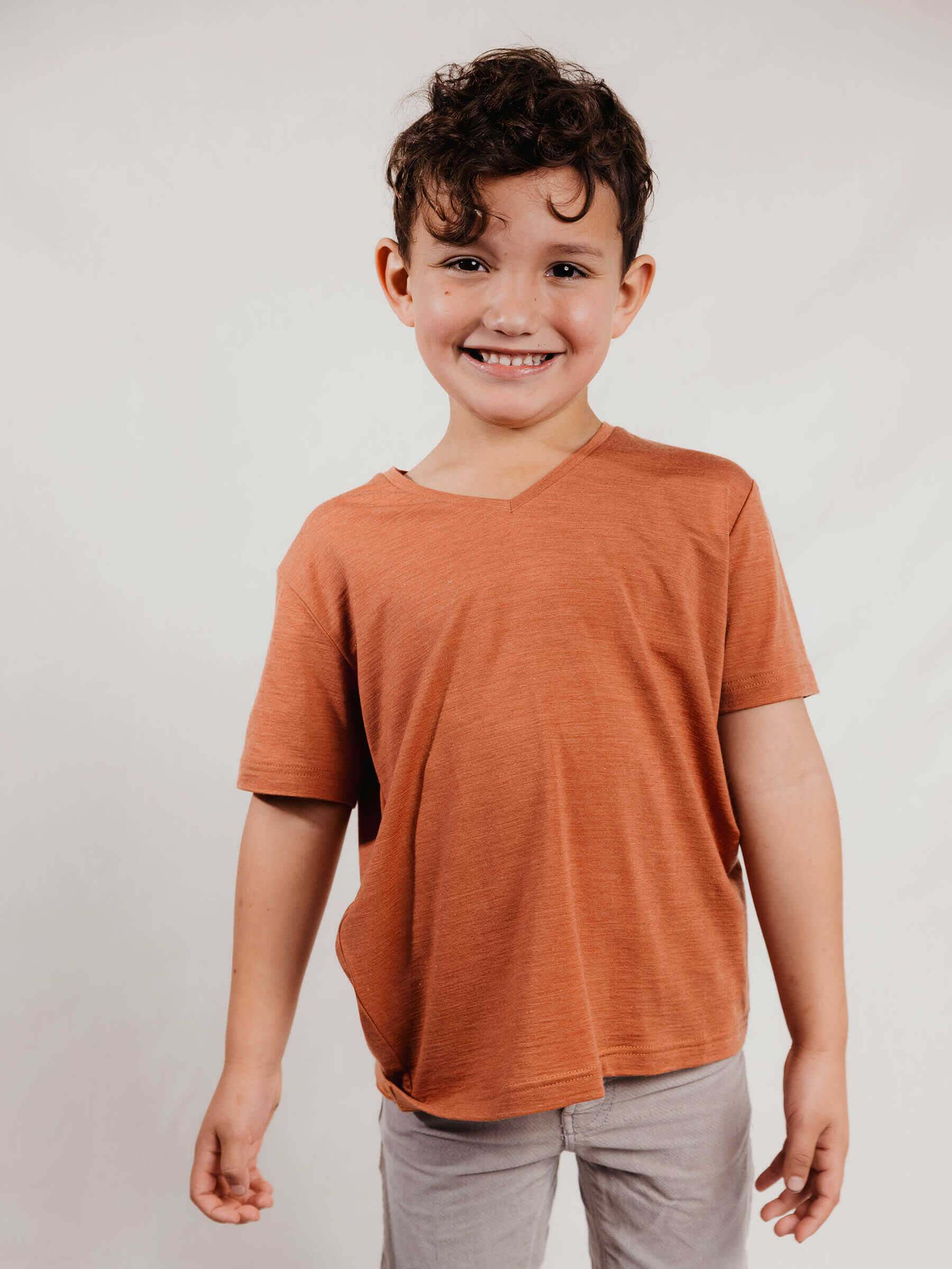 Child Plunge Tee Salmon child tops Nui Organics