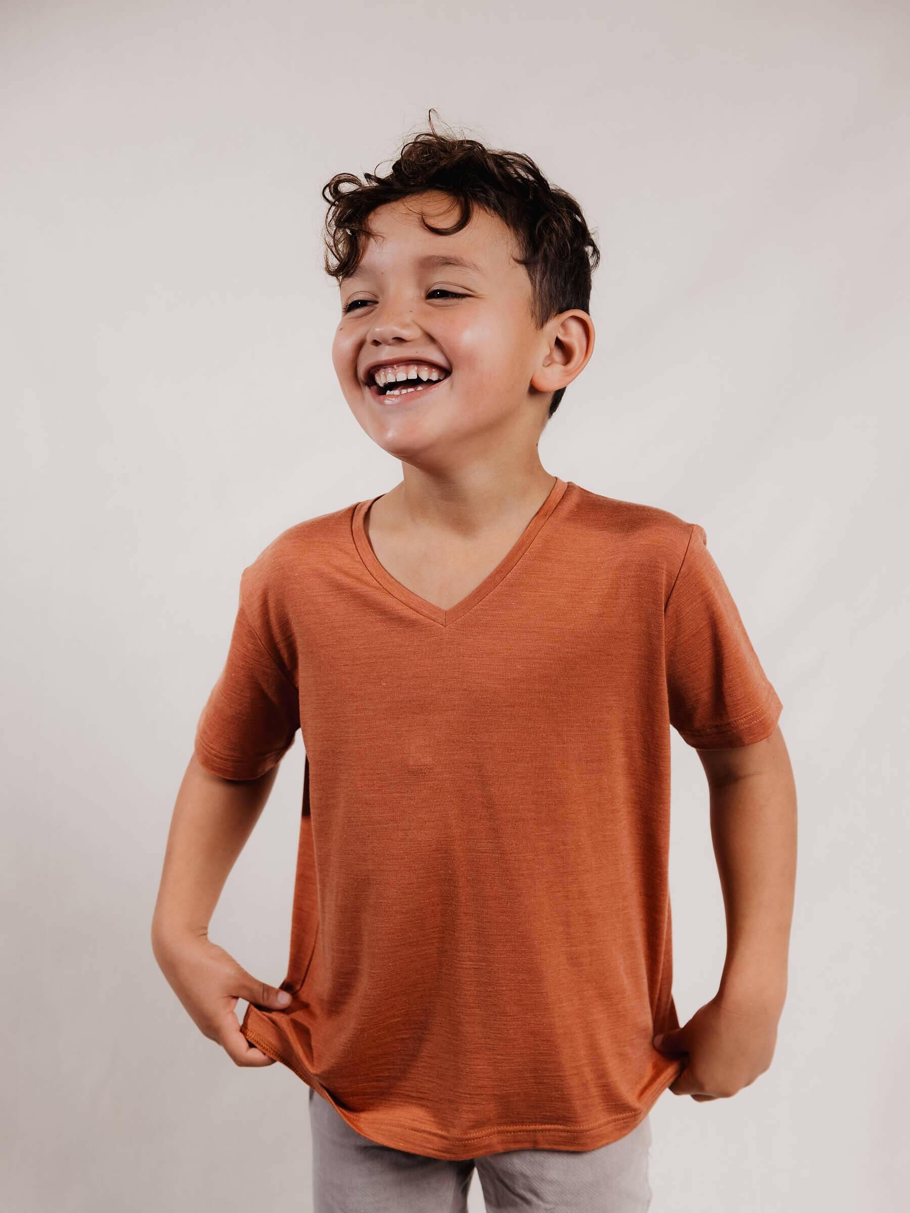 Child Plunge Tee Salmon child tops Nui Organics