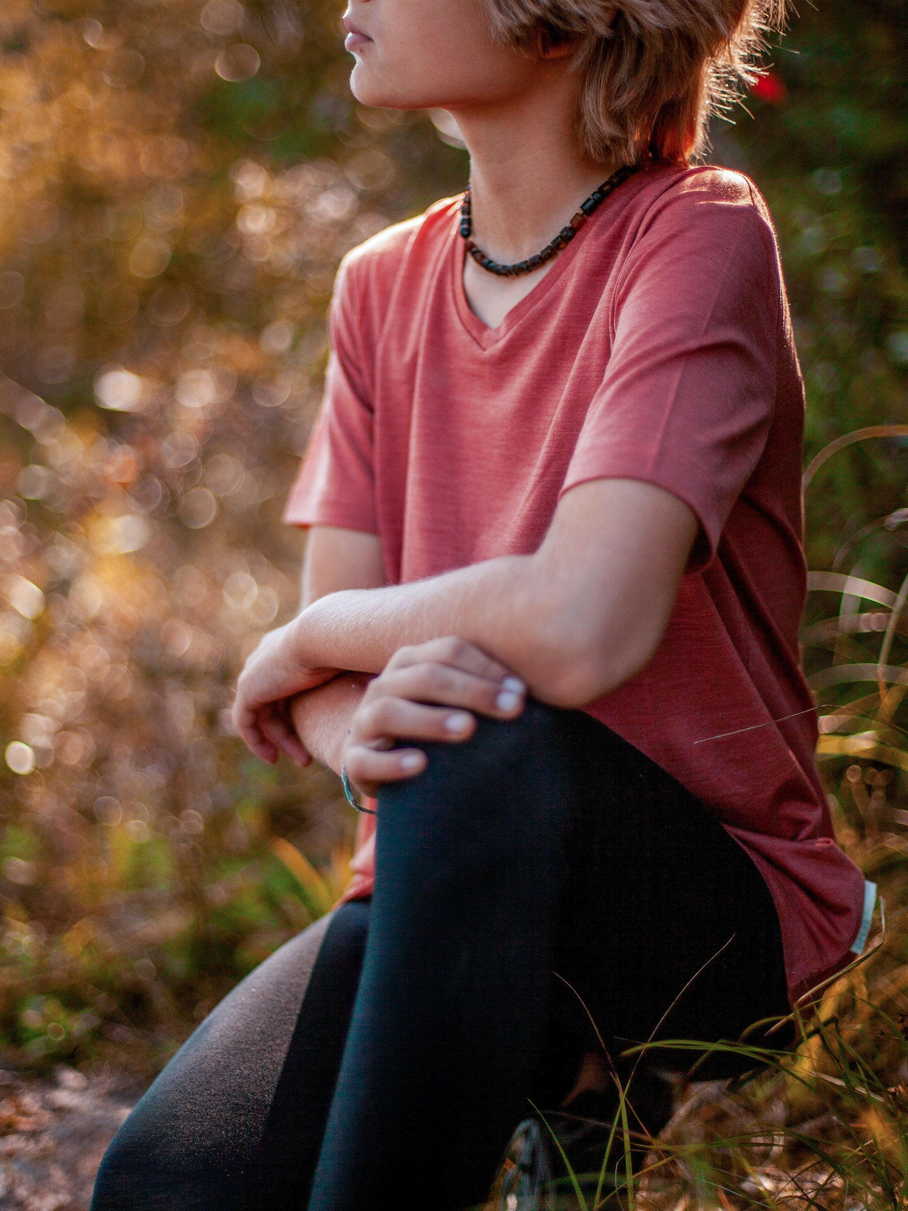 Child Plunge Tee Salmon child tops Nui Organics