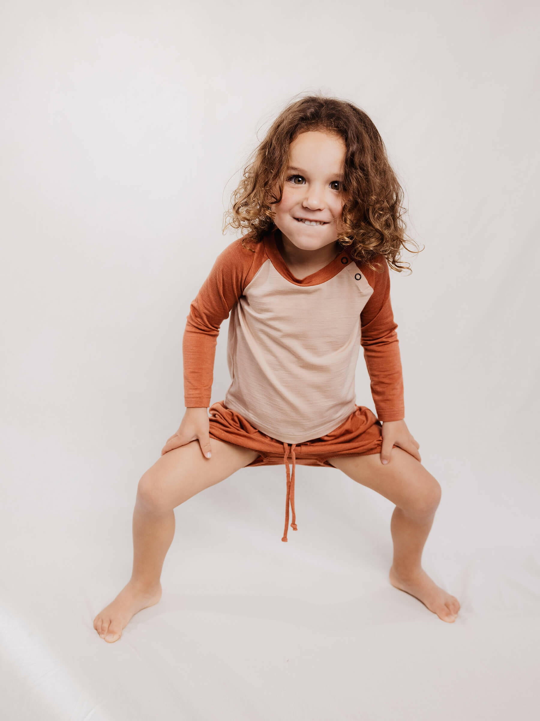 Child Juniper Shorts Salmon child bottoms Nui Organics
