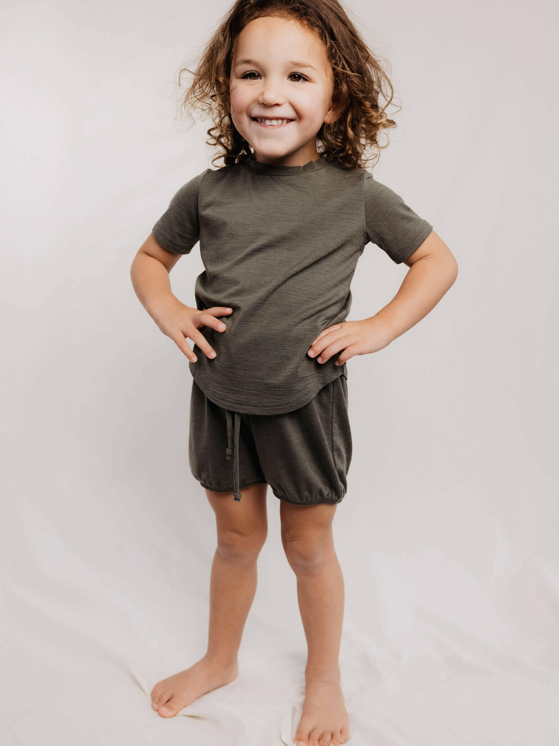 Child Juniper Shorts Lichen child bottoms Nui Organics