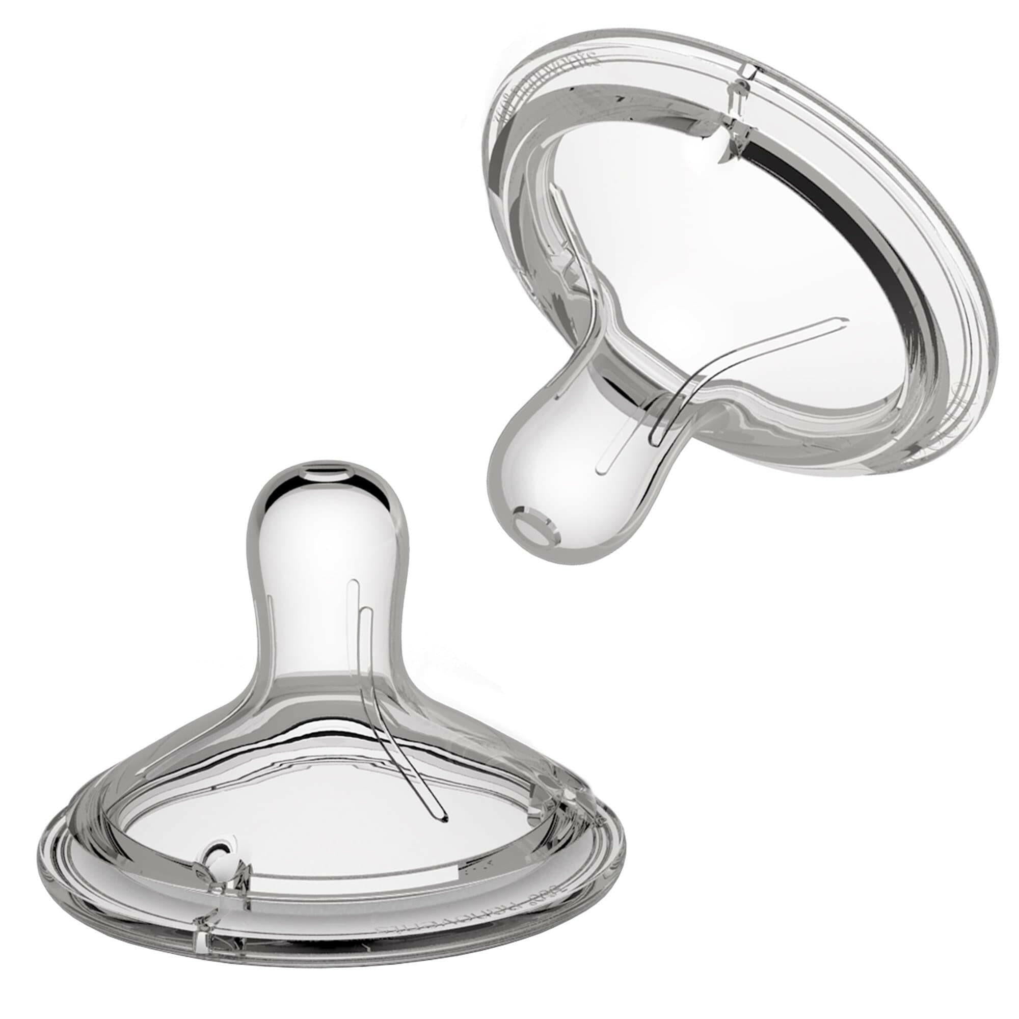 Silicone Baby Bottle Nipples, 5 Flow Rates, 2-Pack Accessories Nanobébé US