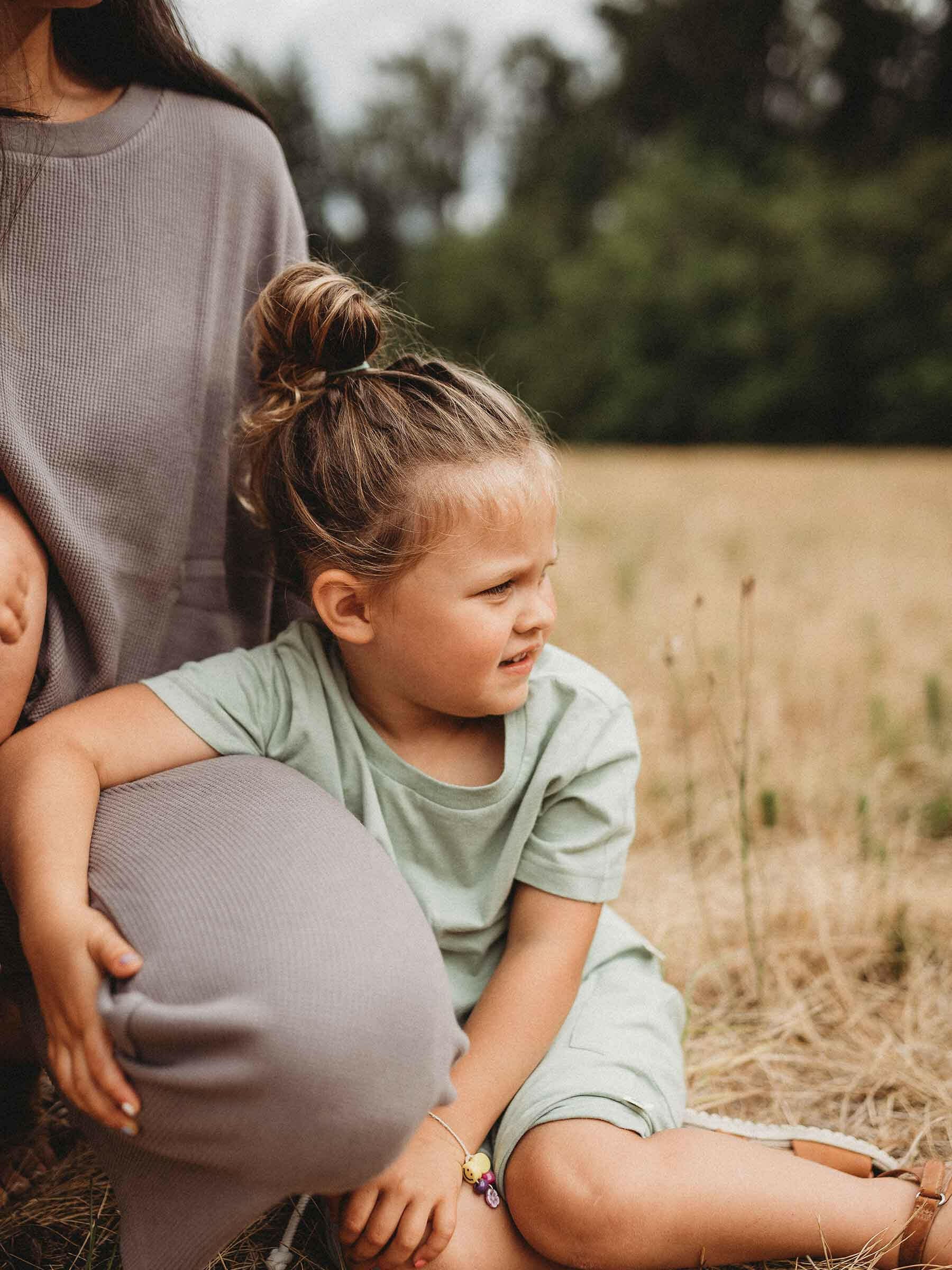 Easy Tiger Tee Pistachio child cotton Nui Organics