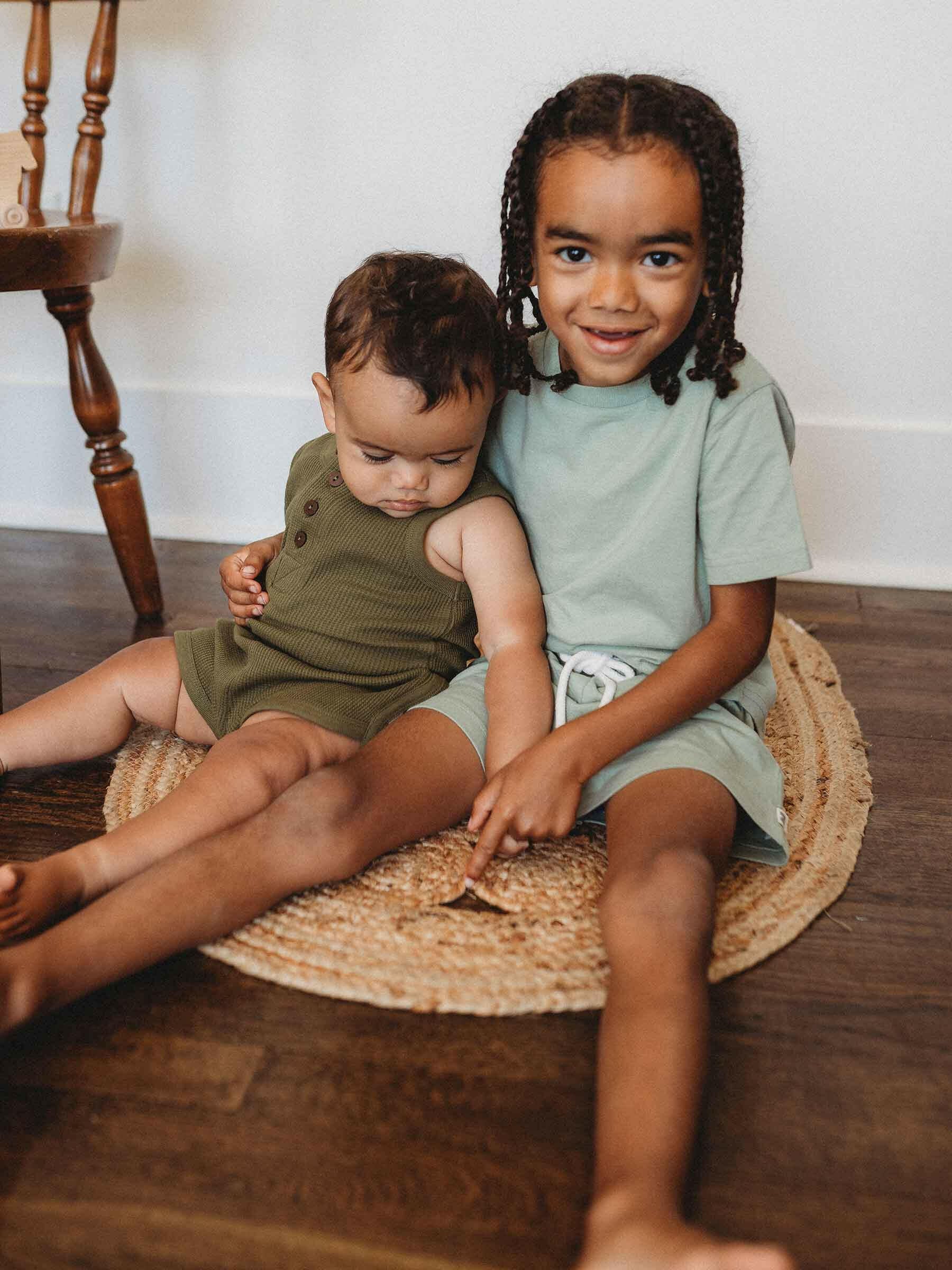 Easy Tiger Tee Pistachio child cotton Nui Organics