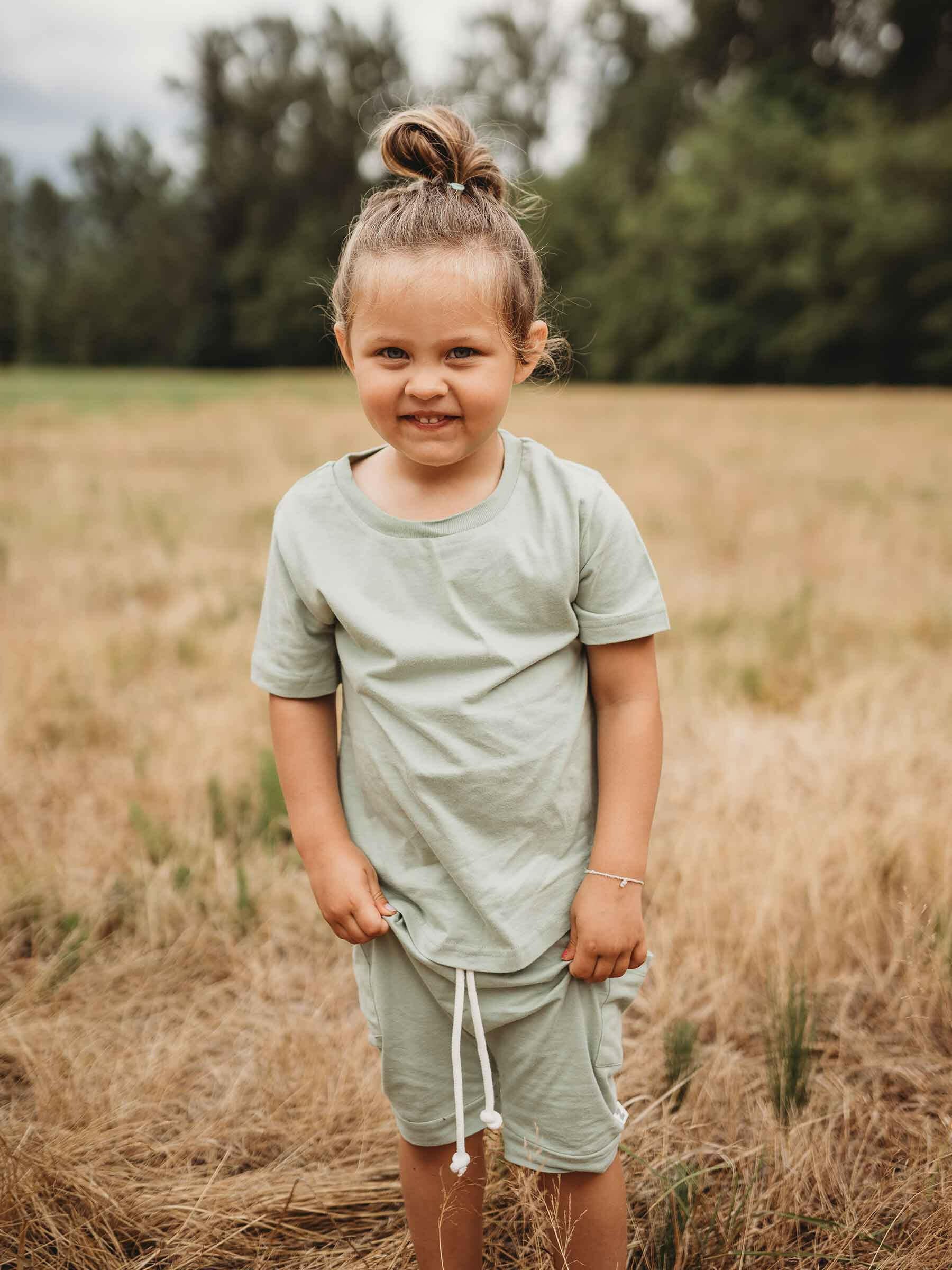 Easy Tiger Tee Pistachio child cotton Nui Organics