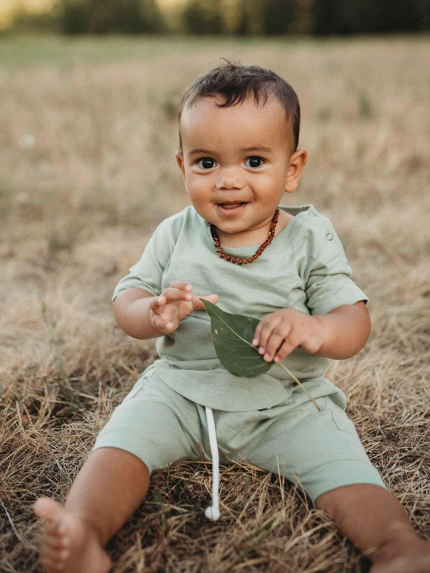 Easy Tiger Baby Tee Pistachio baby cotton Nui Organics