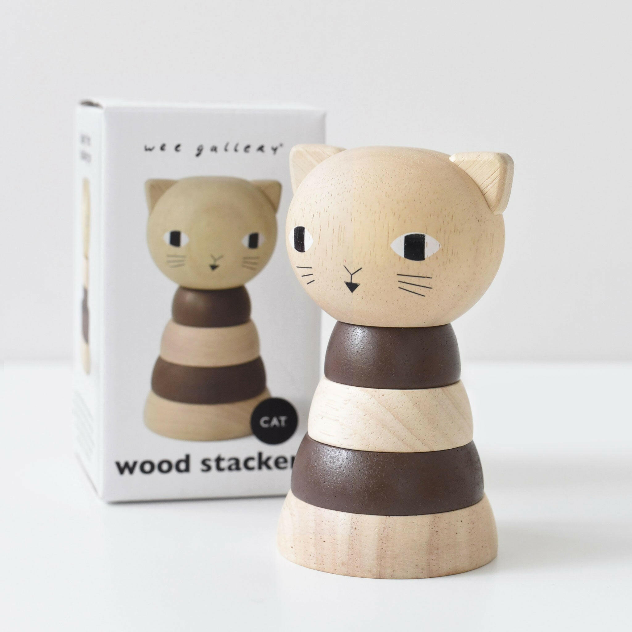 Wood Stacker - Cat Wooden Toys Wee Gallery