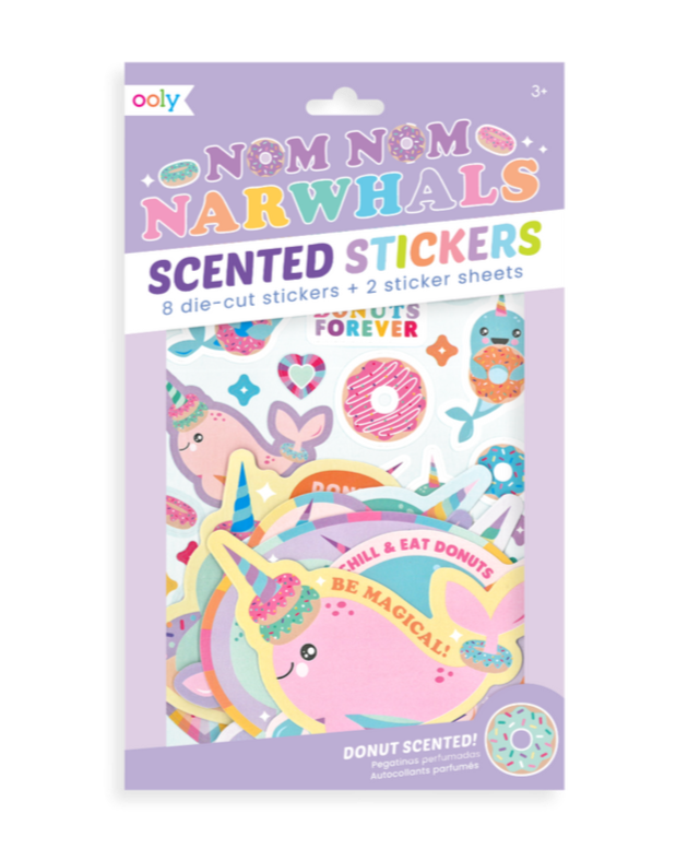 Scented Scratch Stickers - Nom Nom Narwhals Art Supplies OOLY - Art & School Supplies