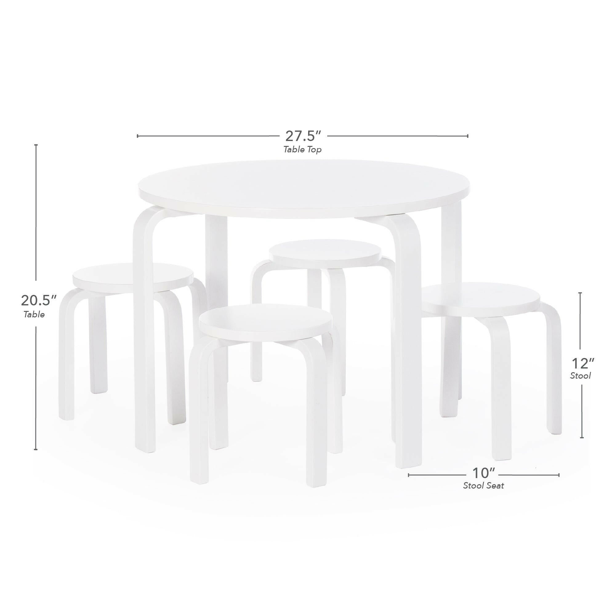 Nordic Table Set – White Playroom Furniture Guidecraft