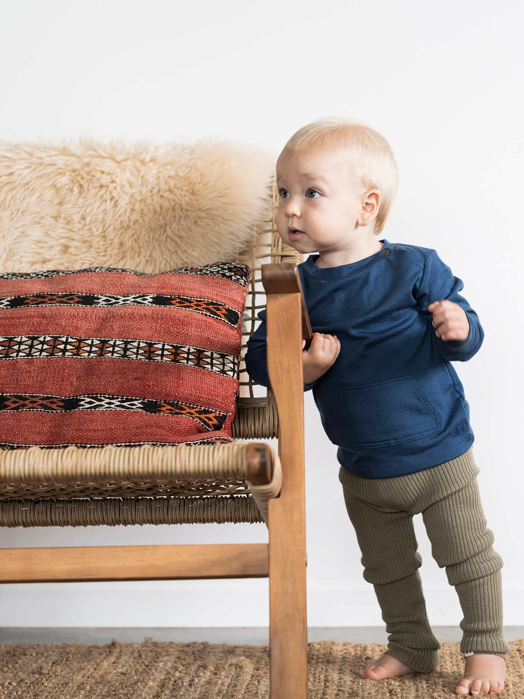Baby Tihoi Merino Crew Navy baby tops Nui Organics