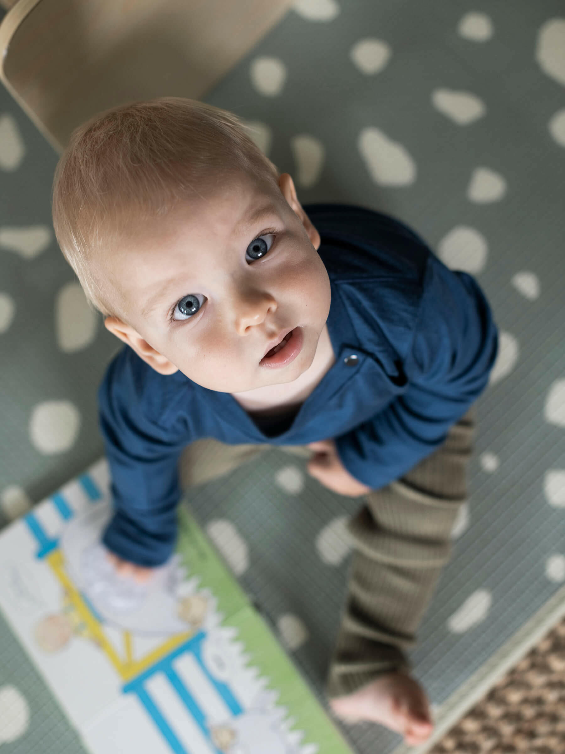 Baby Tihoi Merino Crew Navy baby tops Nui Organics