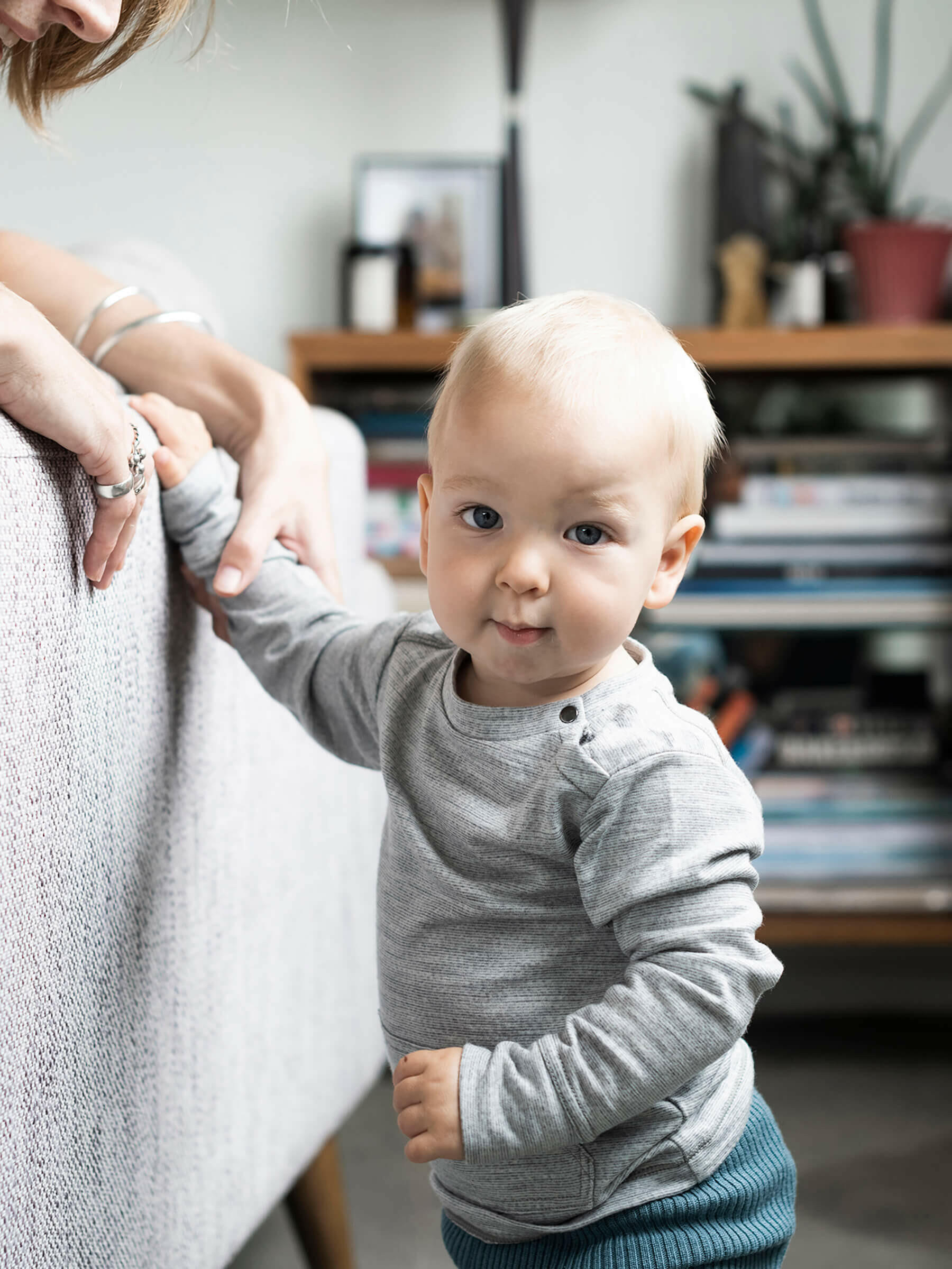 Baby Tihoi Merino Crew Silver baby tops Nui Organics