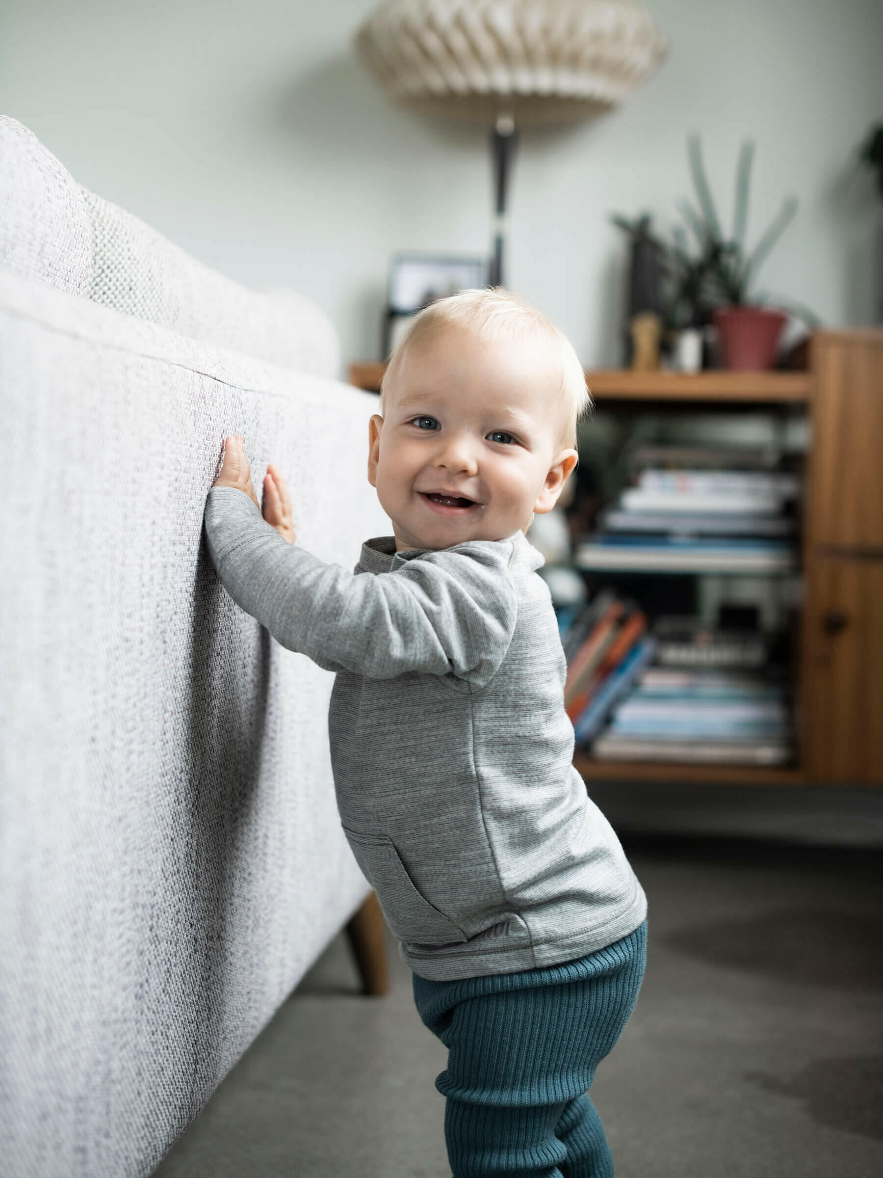 Baby Tihoi Merino Crew Silver baby tops Nui Organics