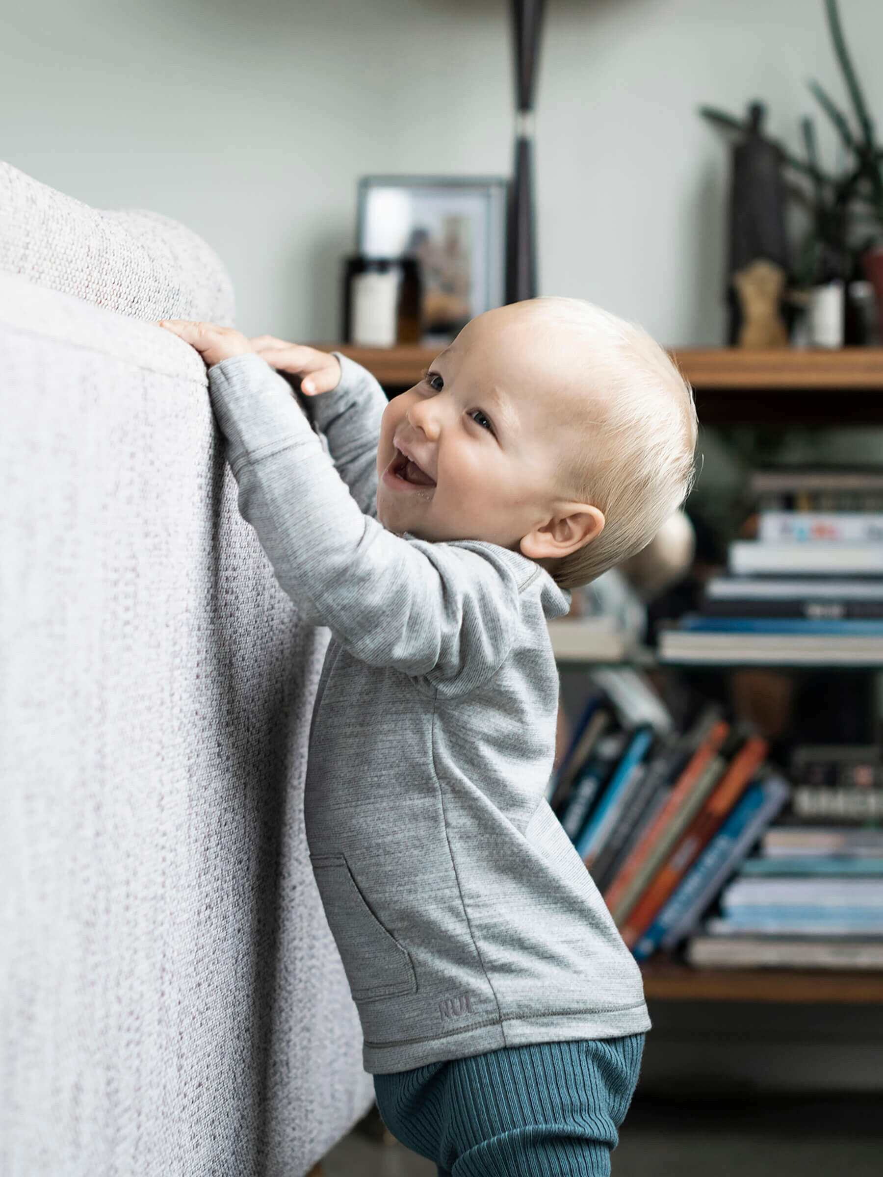 Baby Tihoi Merino Crew Silver baby tops Nui Organics