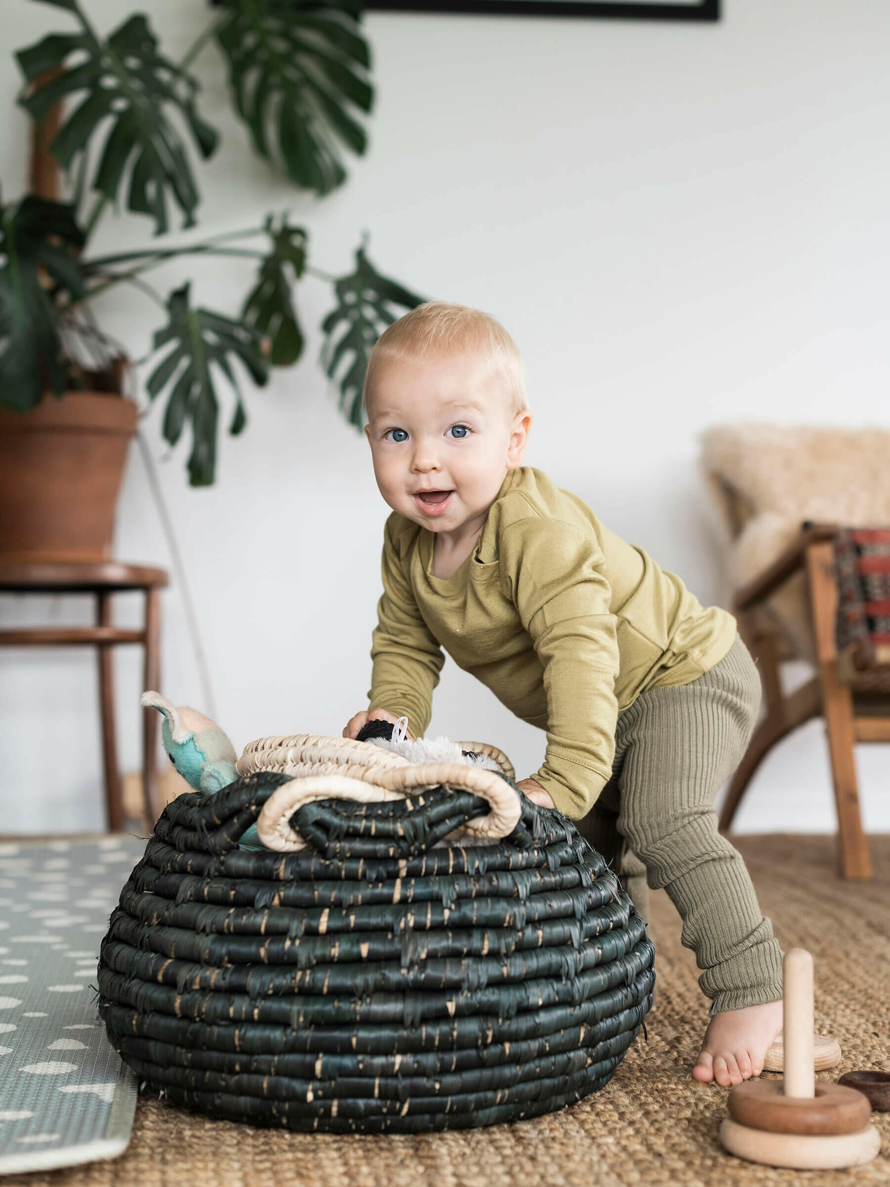 Baby Tihoi Merino Crew Willow baby tops Nui Organics