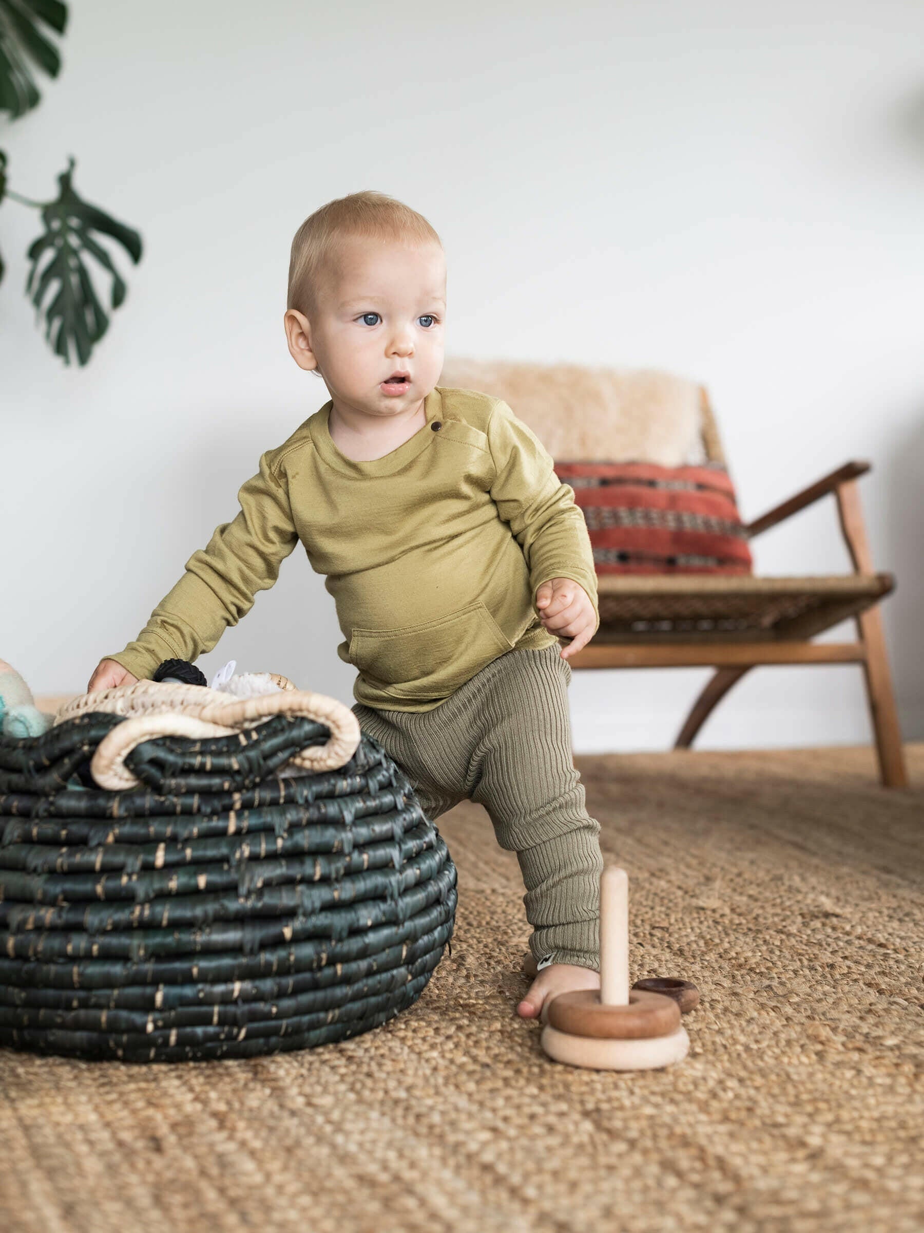 Baby Tihoi Merino Crew Willow baby tops Nui Organics