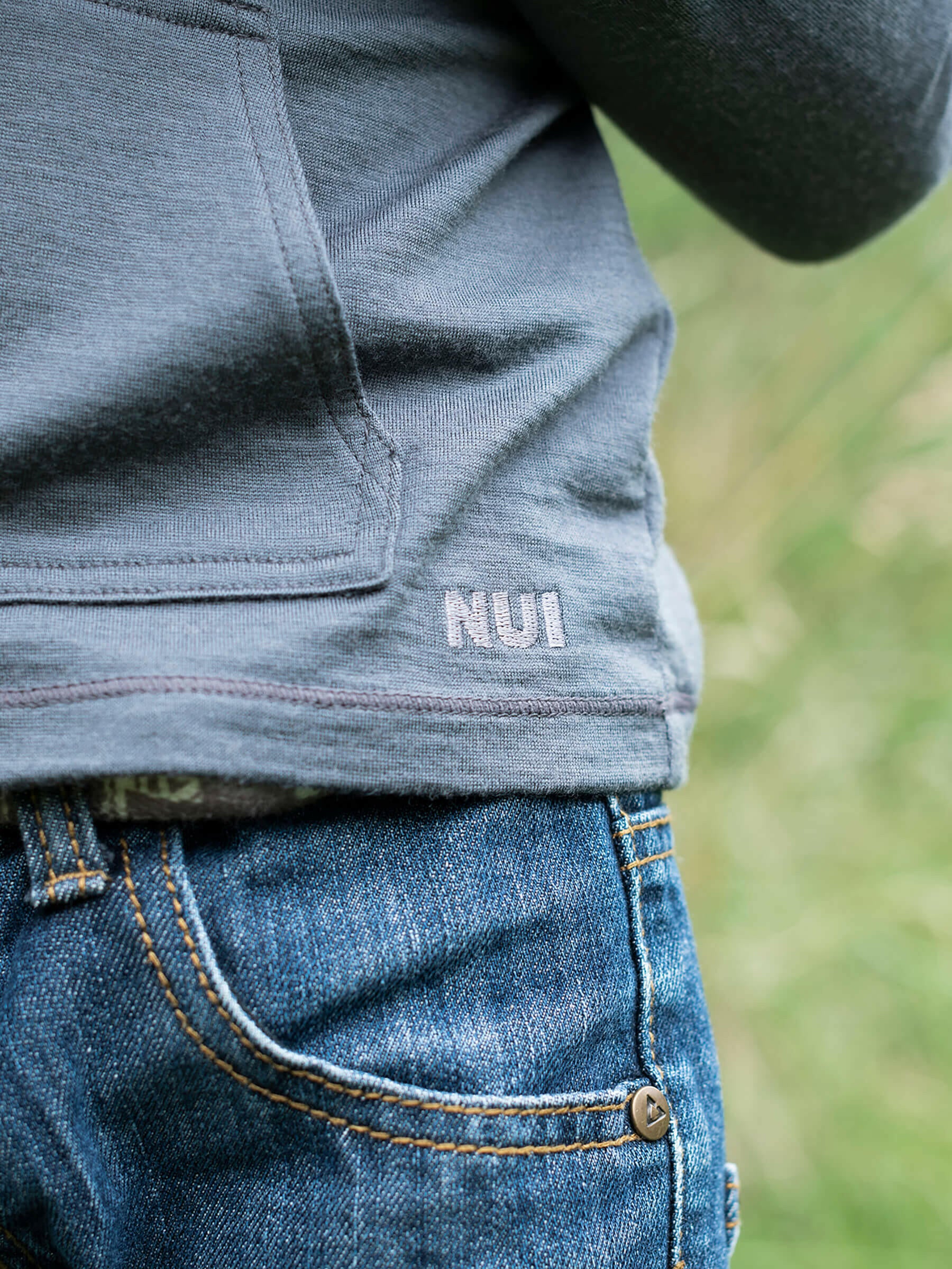 Child Tihoi Merino Crew Charcoal child tops Nui Organics