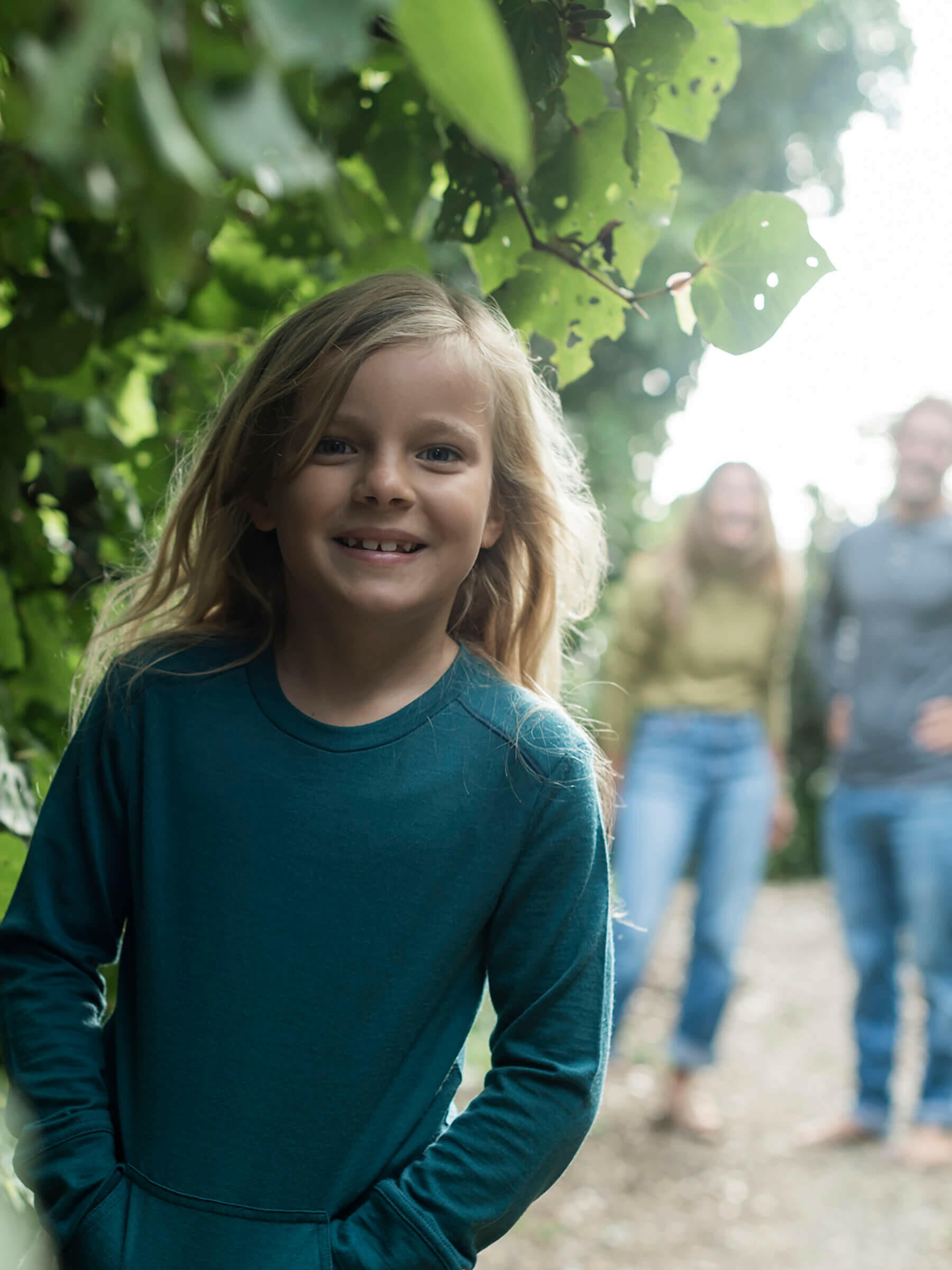 Child Tihoi Merino Crew Deep Sea child tops Nui Organics