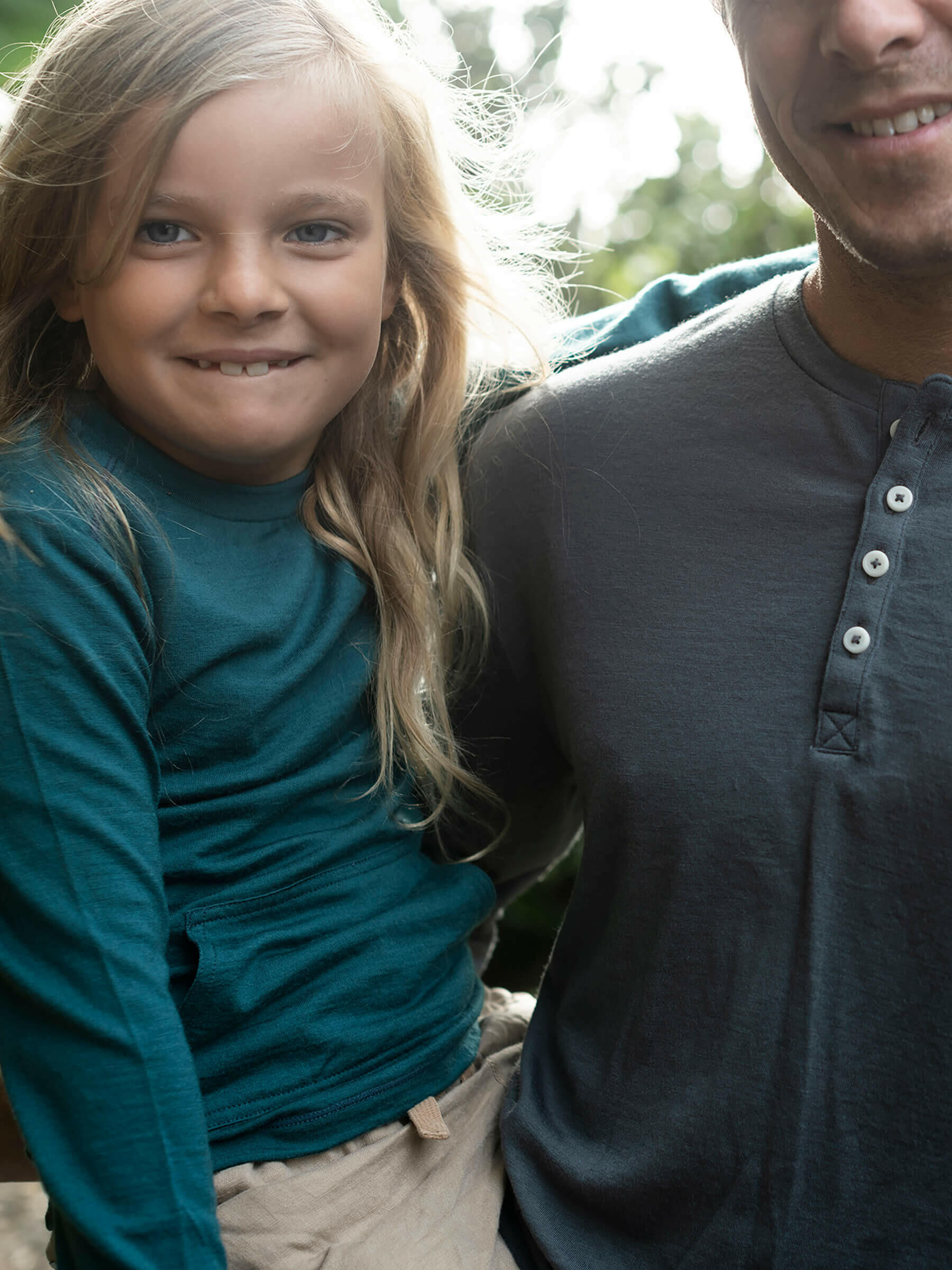 Child Tihoi Merino Crew Deep Sea child tops Nui Organics