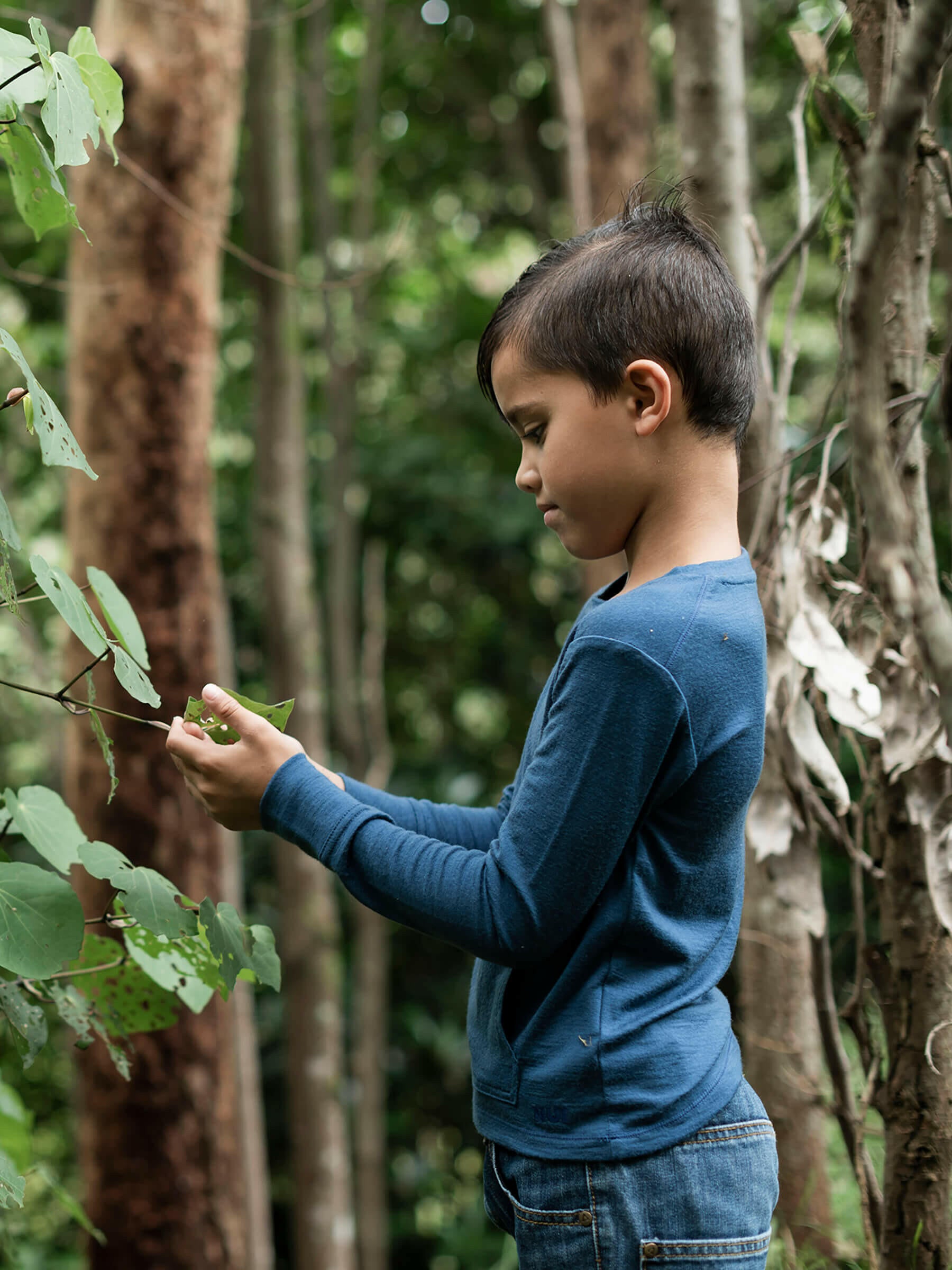 Child Tihoi Merino Crew Navy child tops Nui Organics