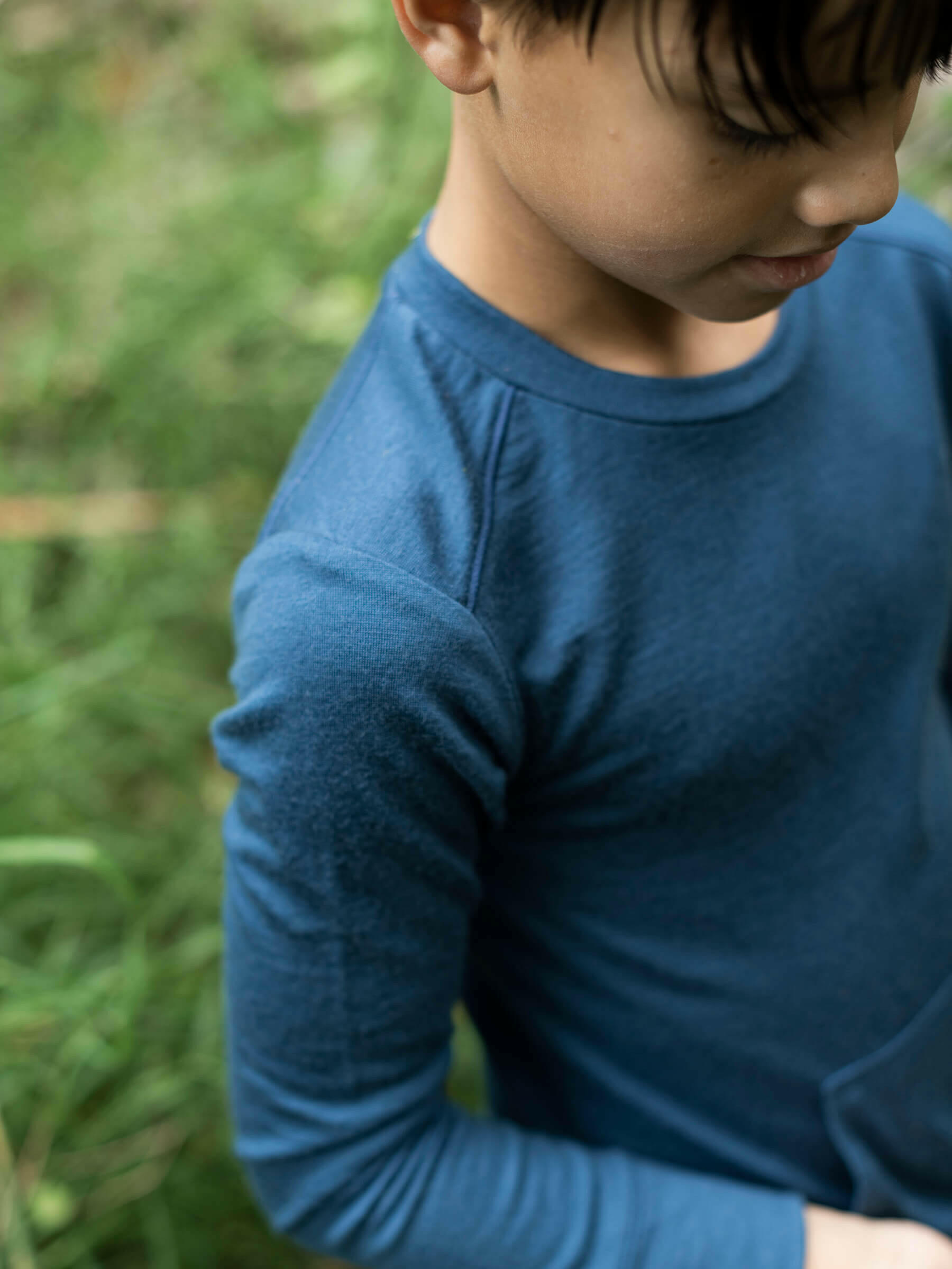 Child Tihoi Merino Crew Navy child tops Nui Organics