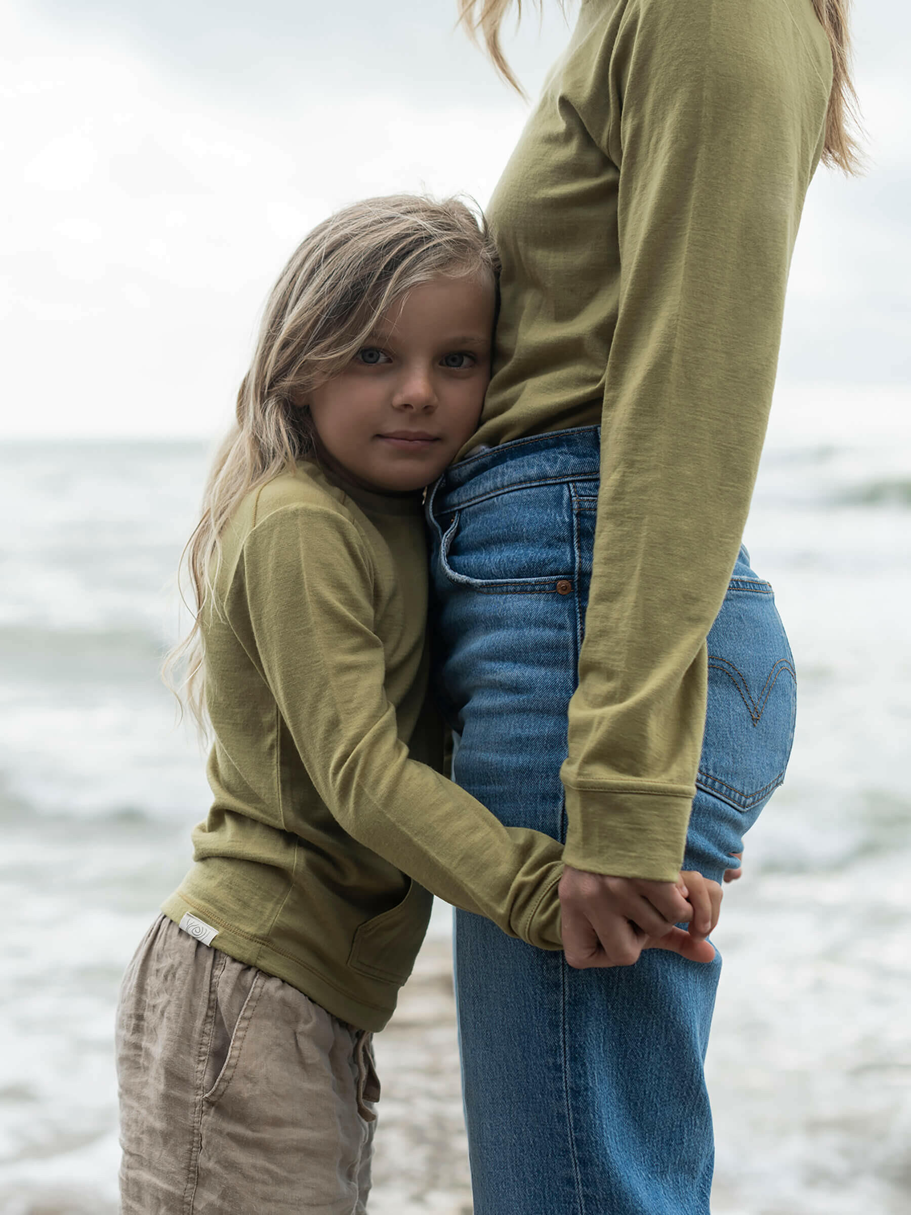 Child Tihoi Merino Crew Willow child tops Nui Organics