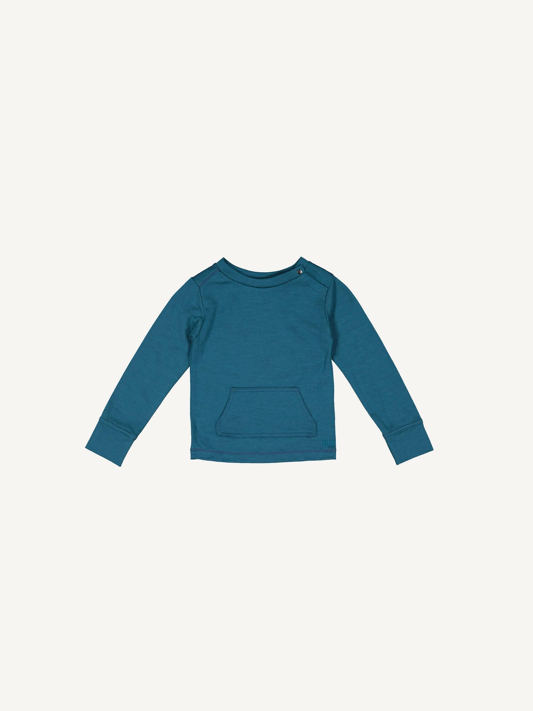 Baby Tihoi Merino Crew Deep Sea baby tops Nui Organics 3-6m