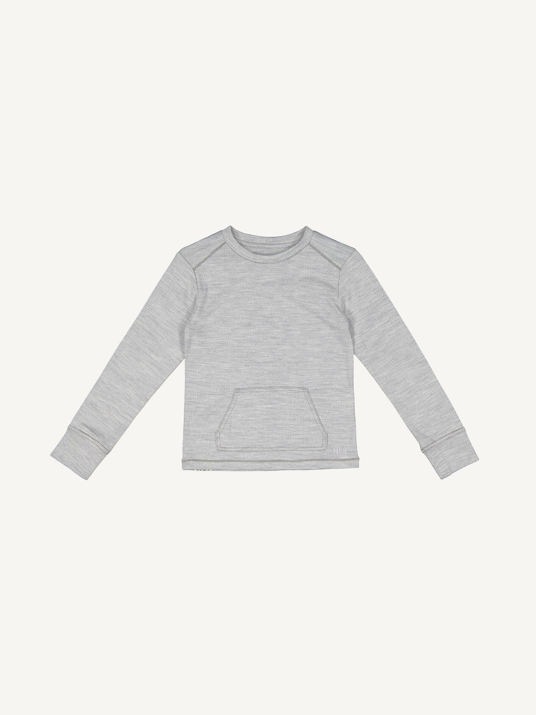 Child Tihoi Merino Crew Silver child tops Nui Organics 2y