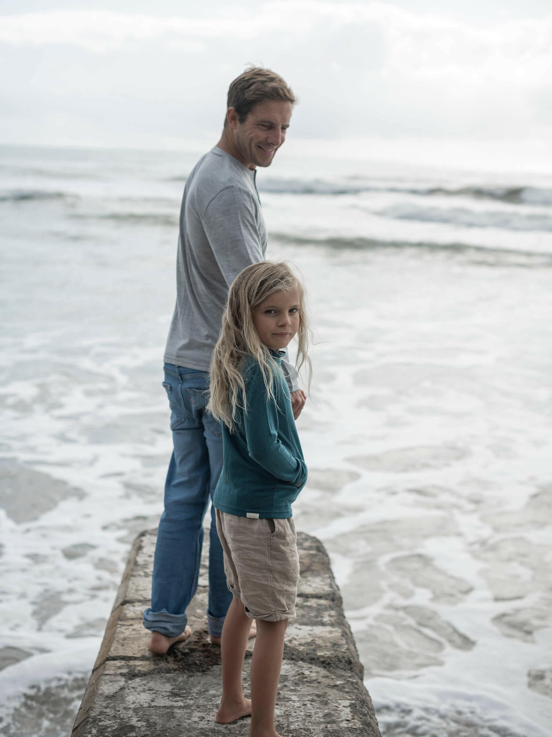 Child Ohau Mockneck Deep Sea child tops Nui Organics
