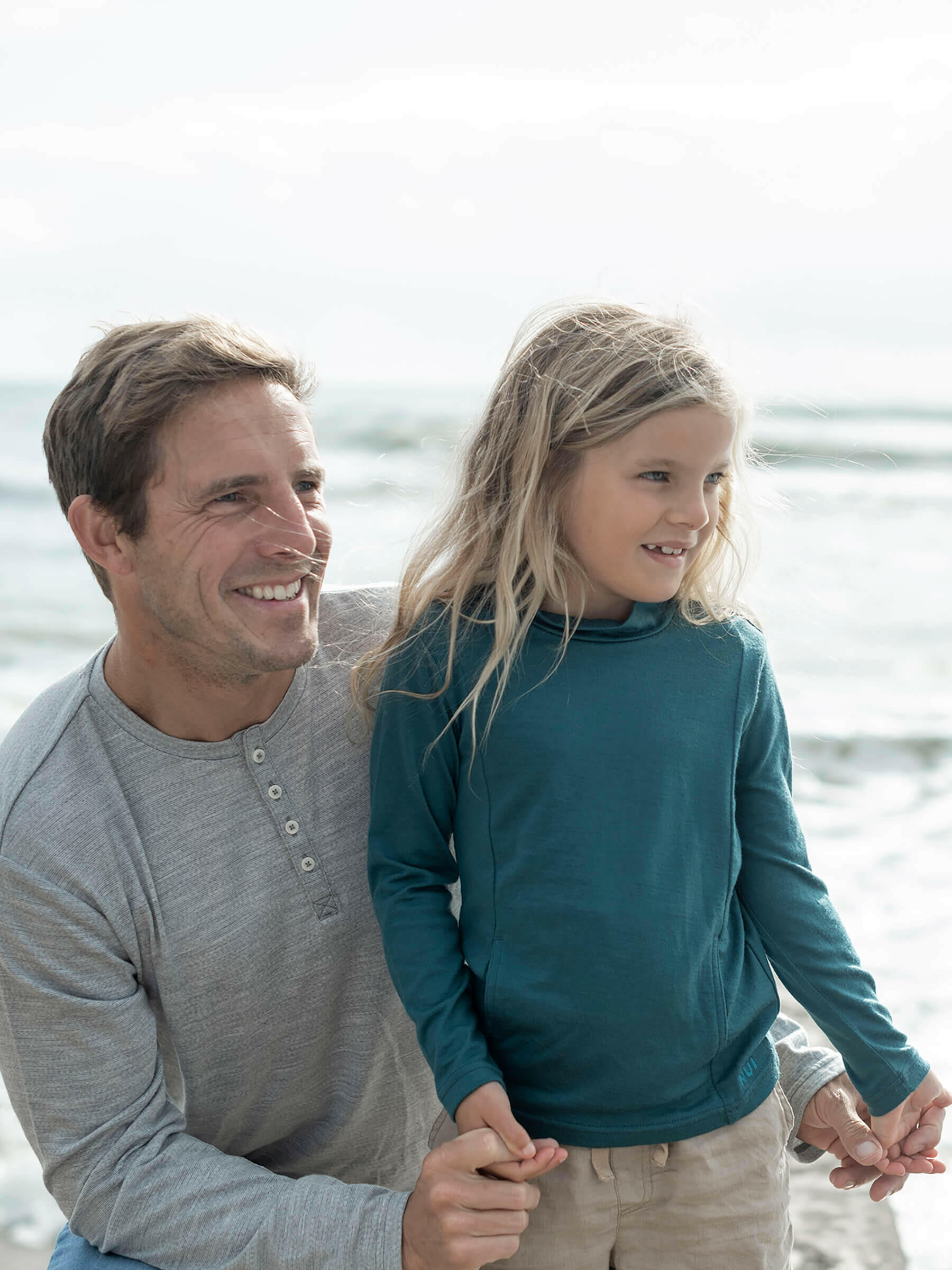 Child Ohau Mockneck Deep Sea child tops Nui Organics